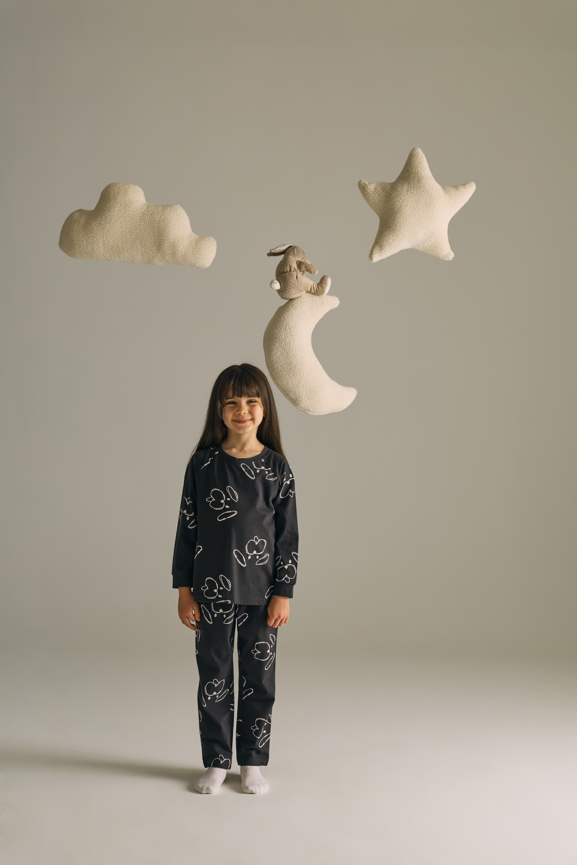 Çocuk Pamuklu Reglan Uzun Kollu Pijama Takımı