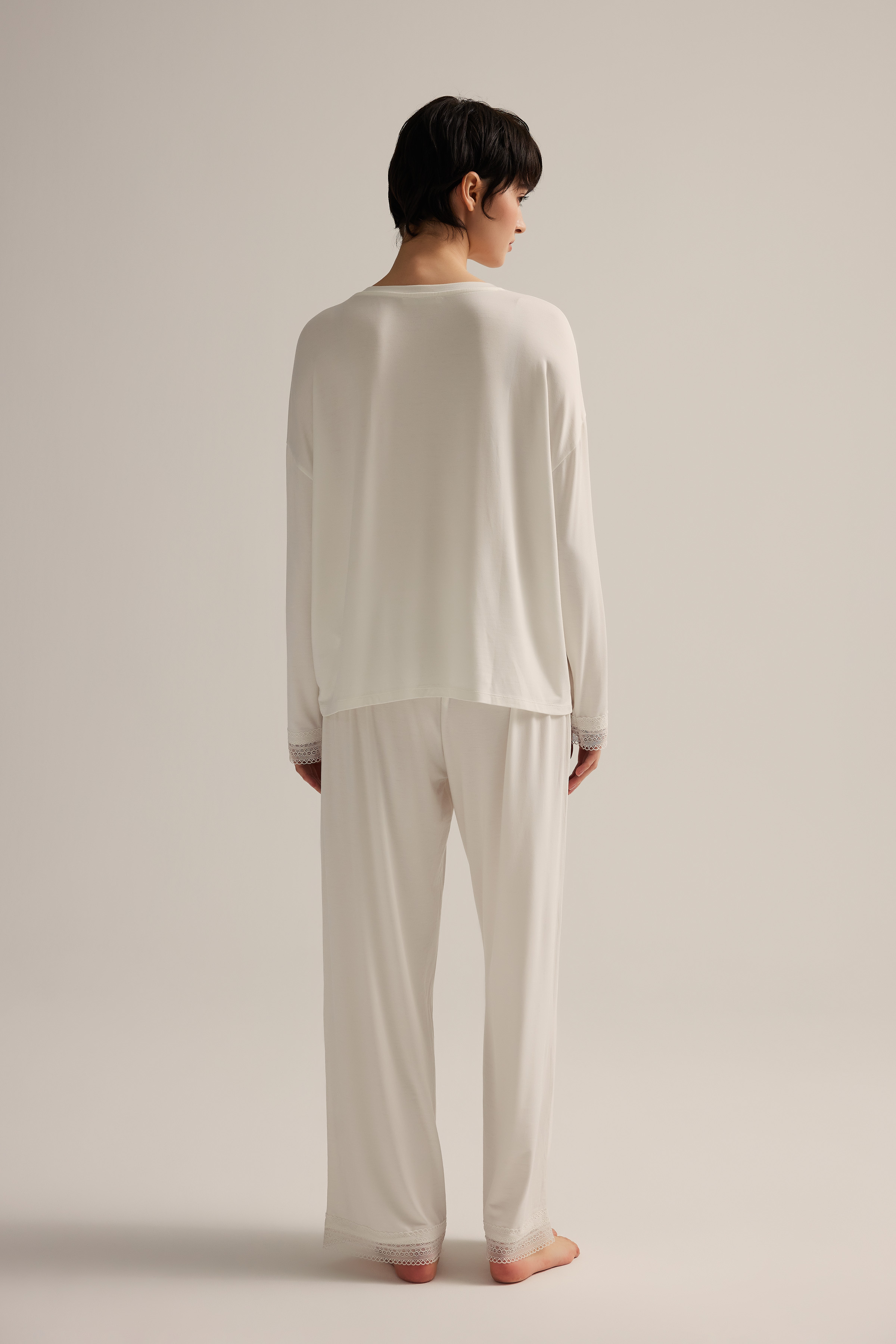 Hamile Viscose Büzgü Detaylı Yırtmaçlı Pijama Altı