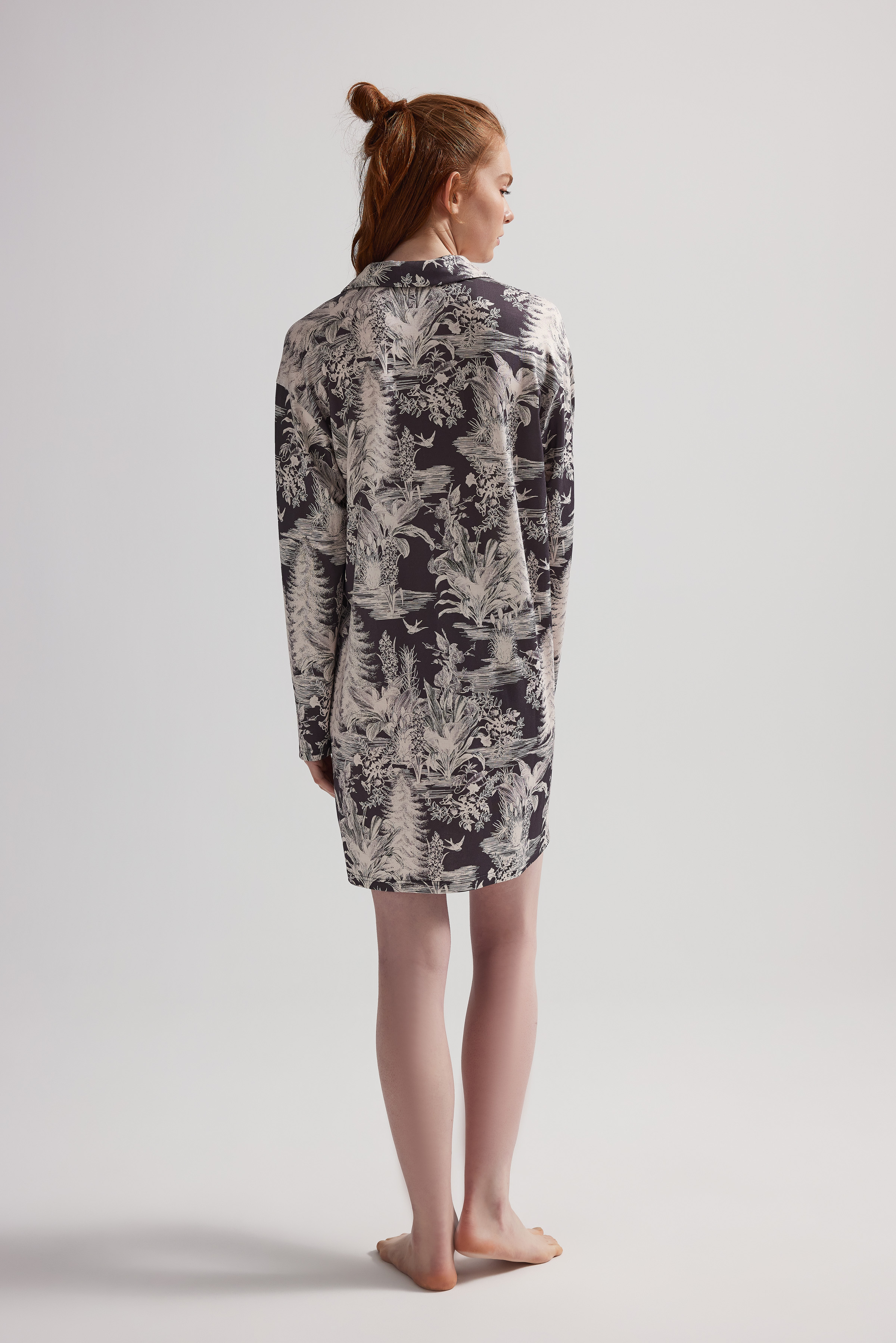 Hamile Viskon Uzun Kollu Gömlek Gecelik