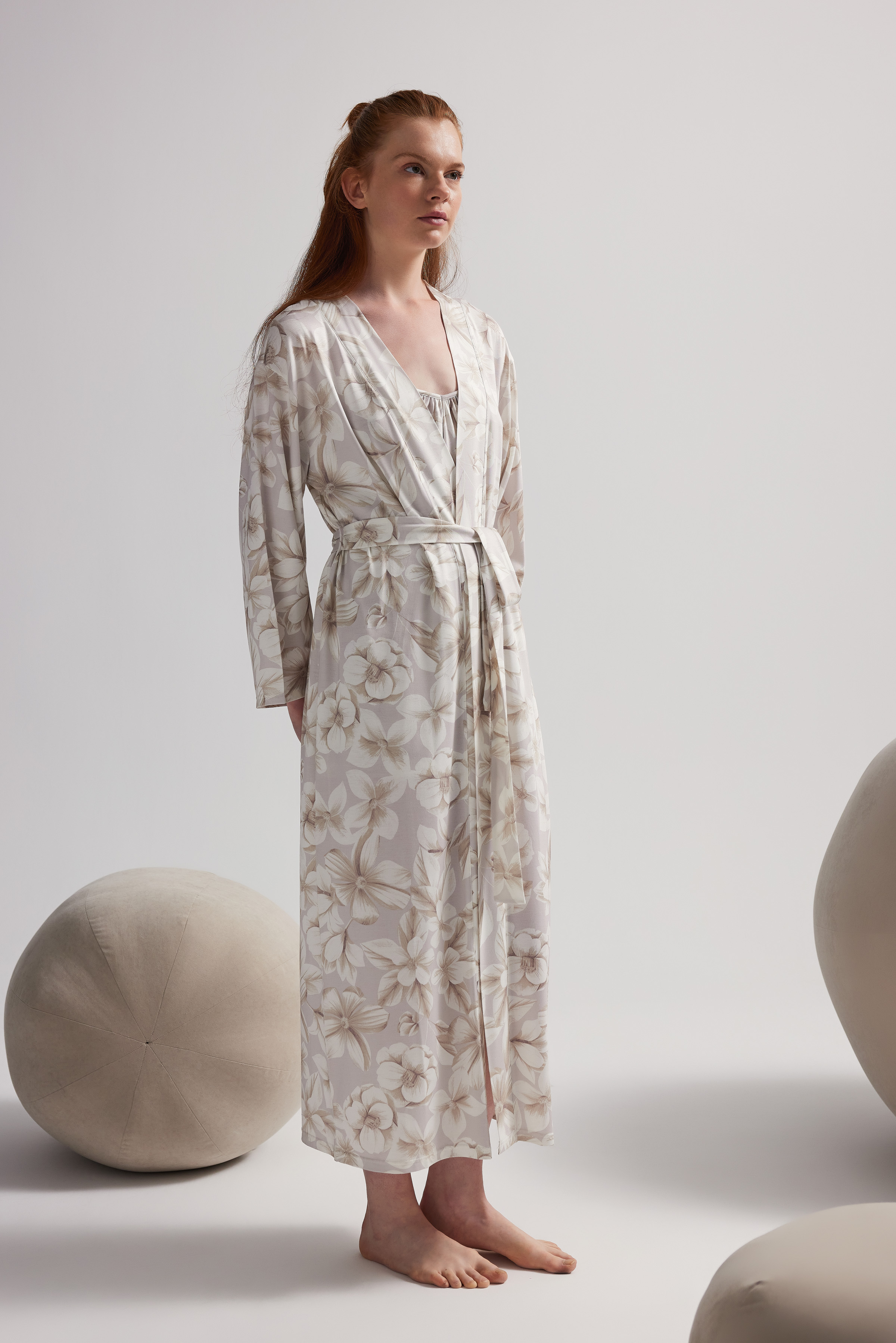 Kadın Viskon Uzun Kollu Sabahlık