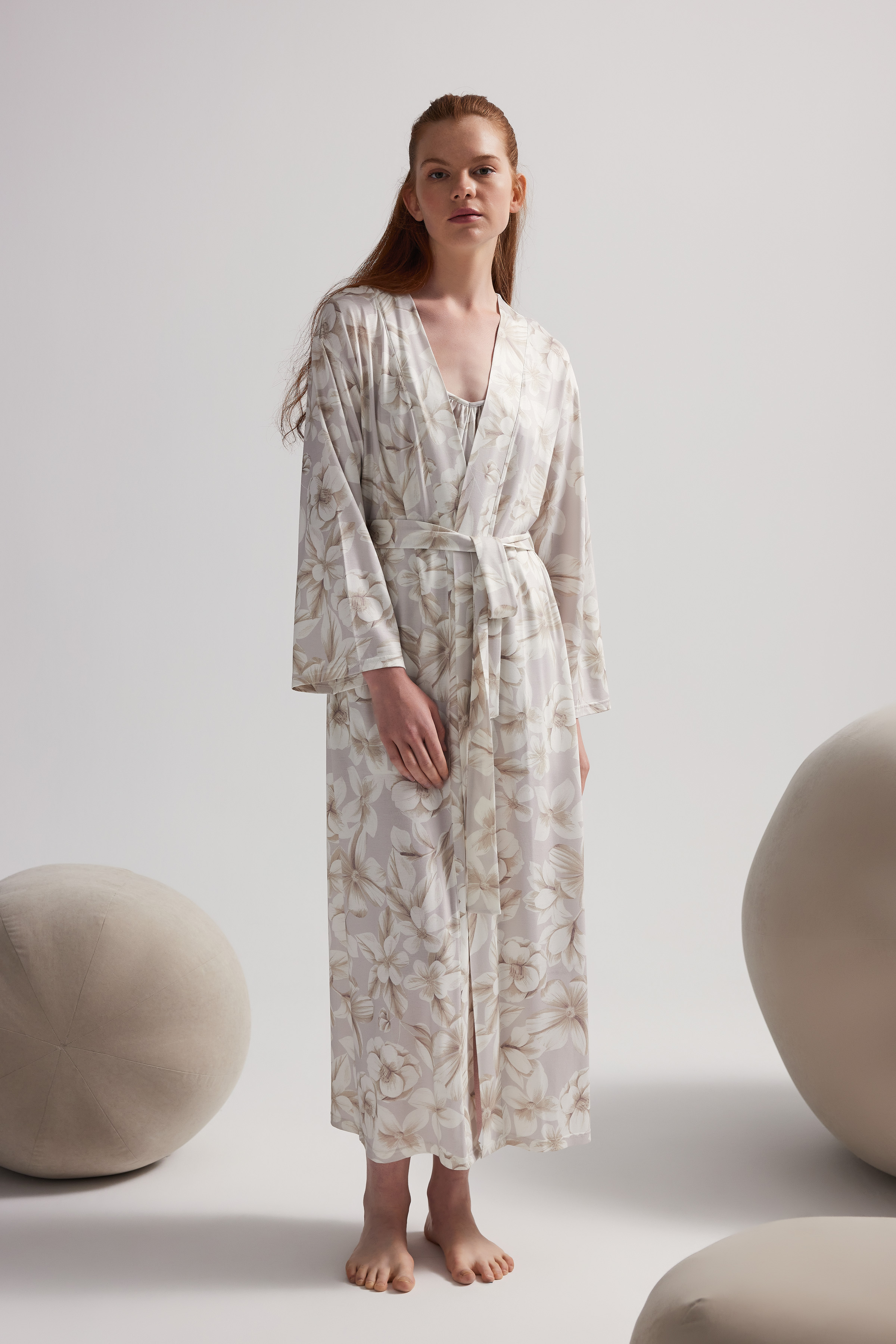 Kadın Viskon Uzun Kollu Sabahlık