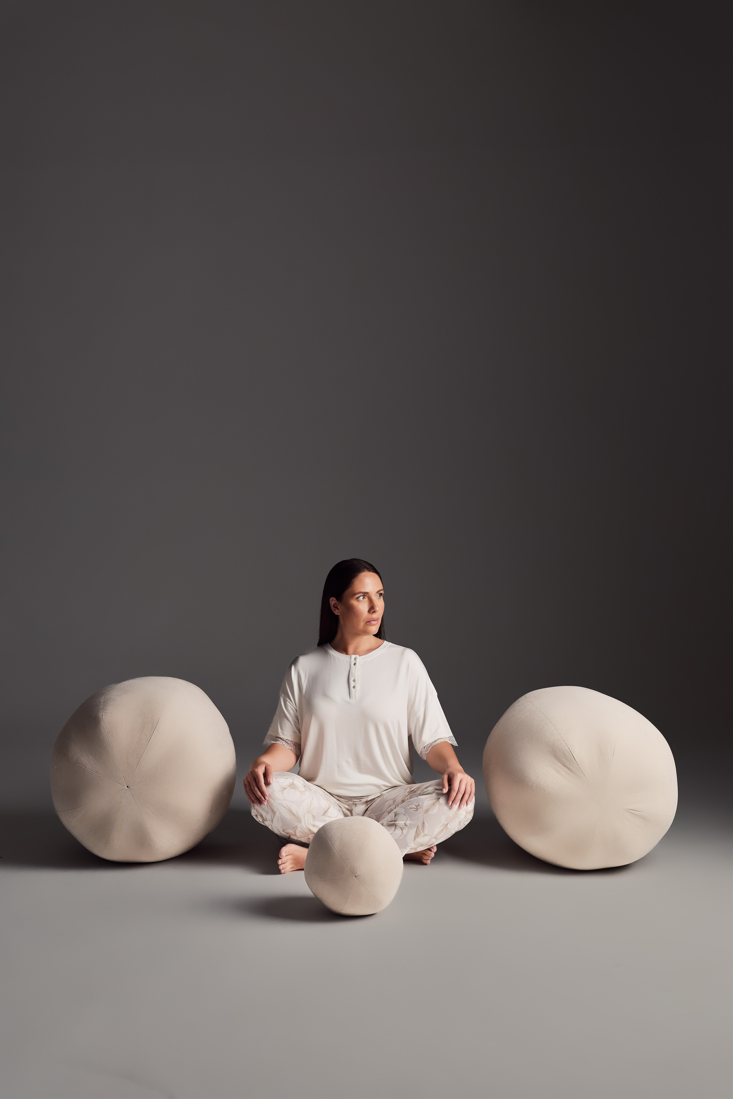 Kadın Plus Size Viskon Kısa Kollu Uzun Pijama Takımı