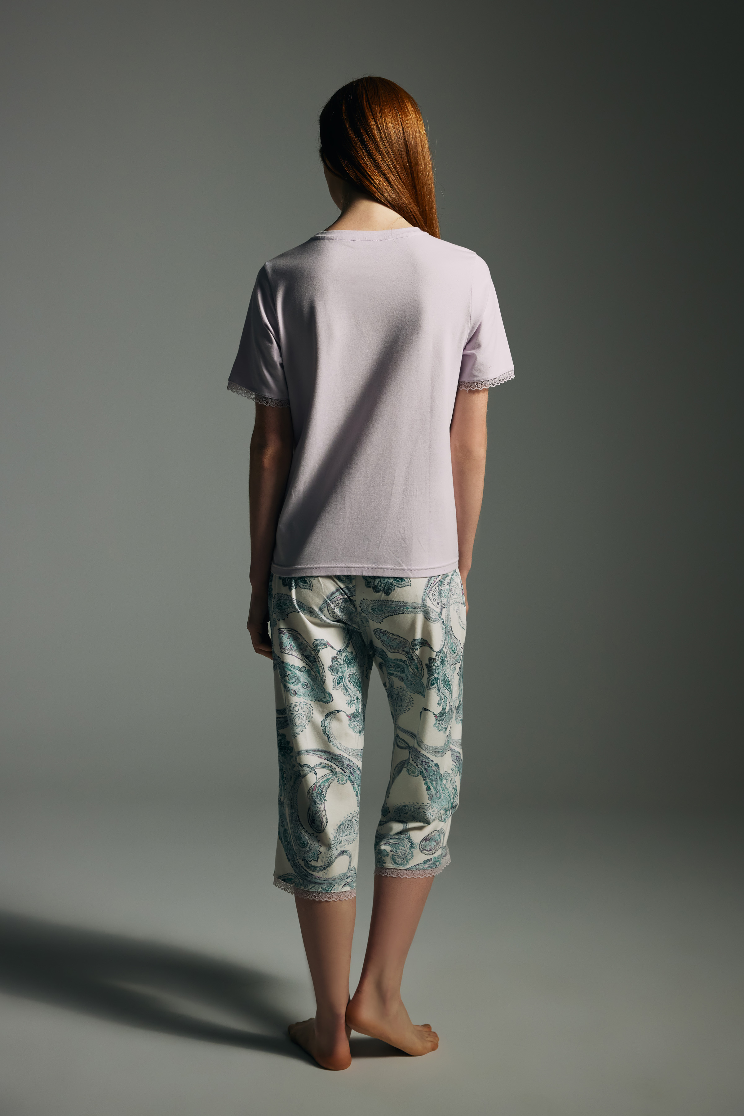 Kadın Pamuklu Kapri Pijama Altı