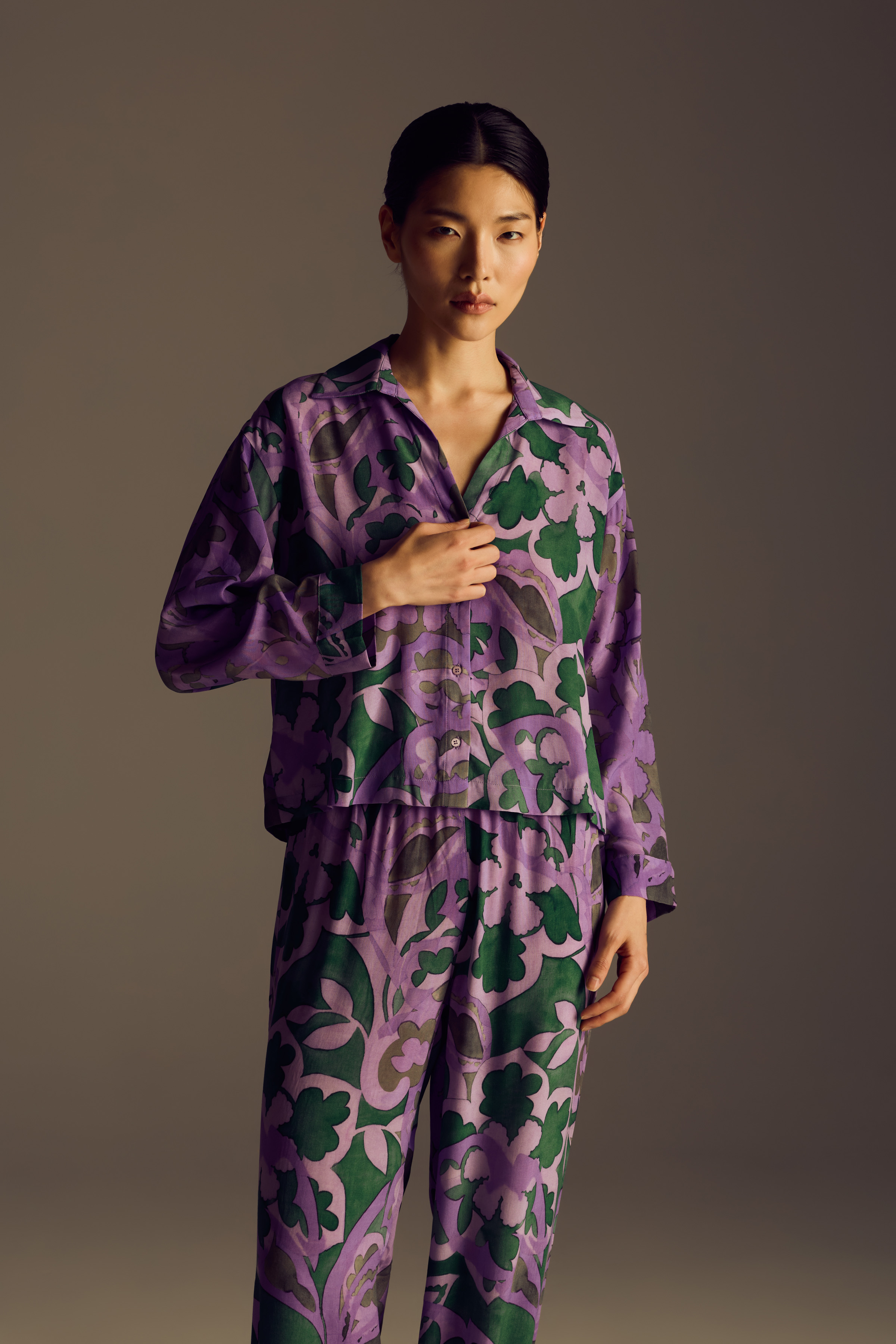 Kadın Vegan Dokuma Uzun Kollu Gömlek	