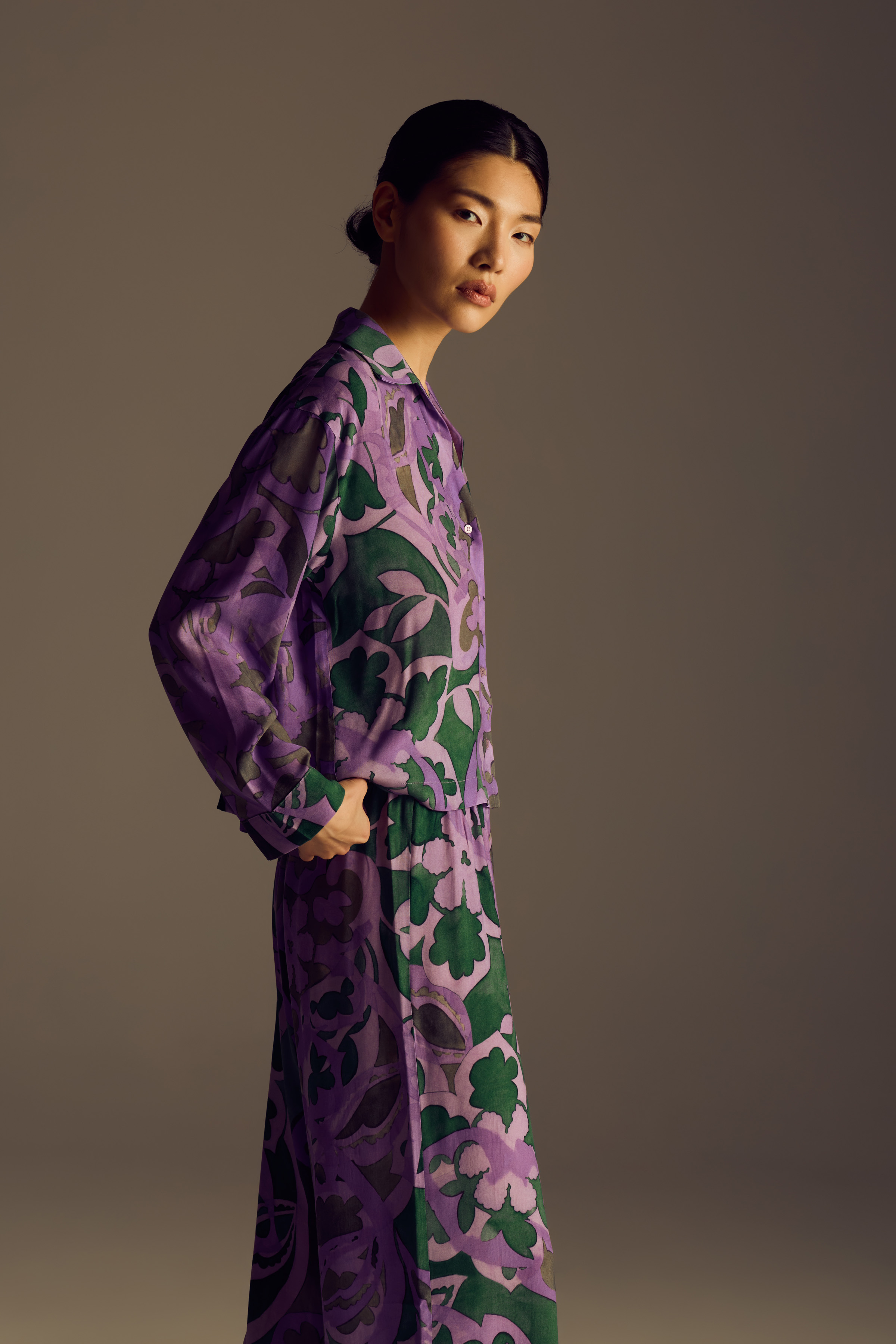 Kadın Vegan Dokuma Uzun Kollu Gömlek	