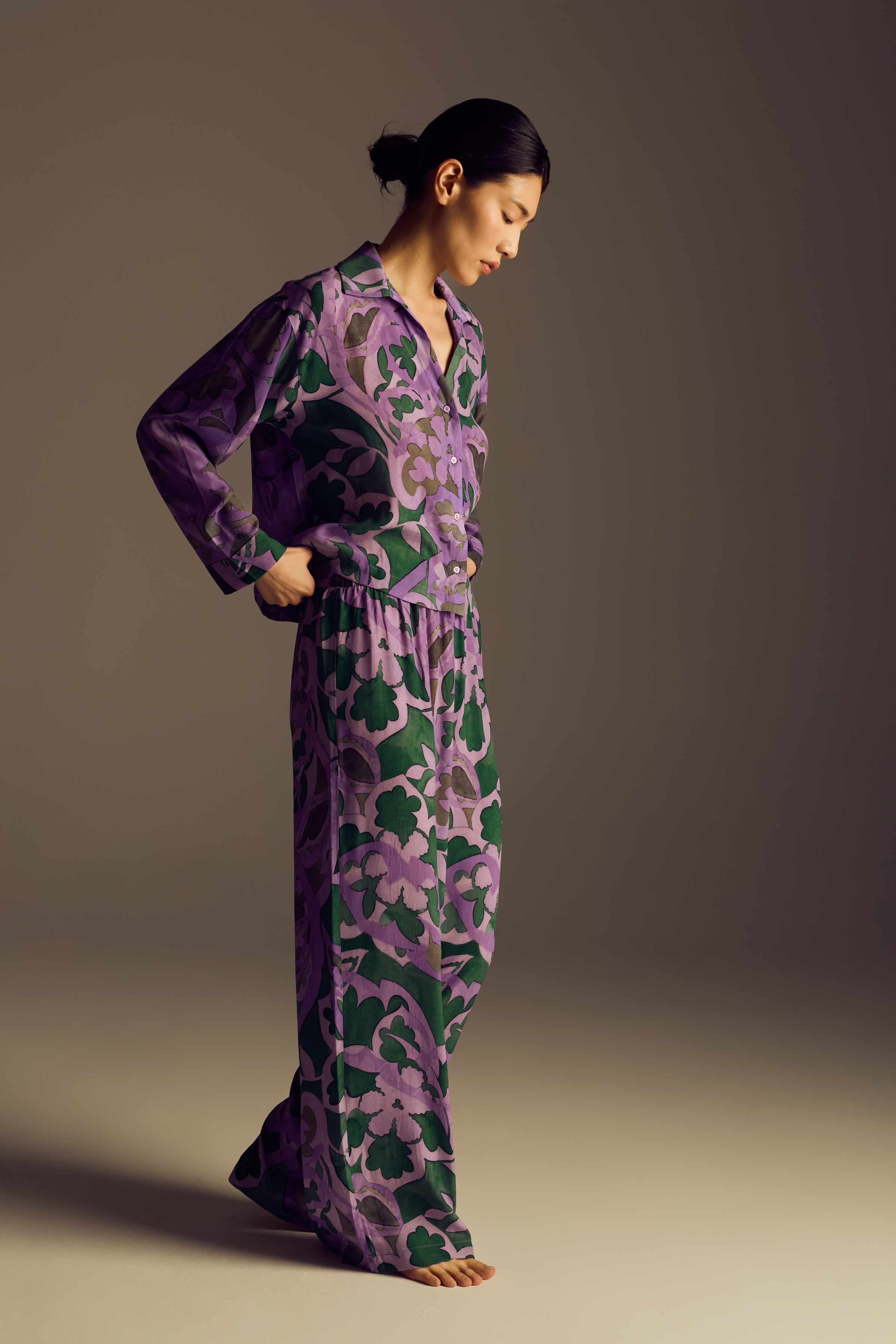 Kadın Vegan Dokuma Uzun Kollu Gömlek	