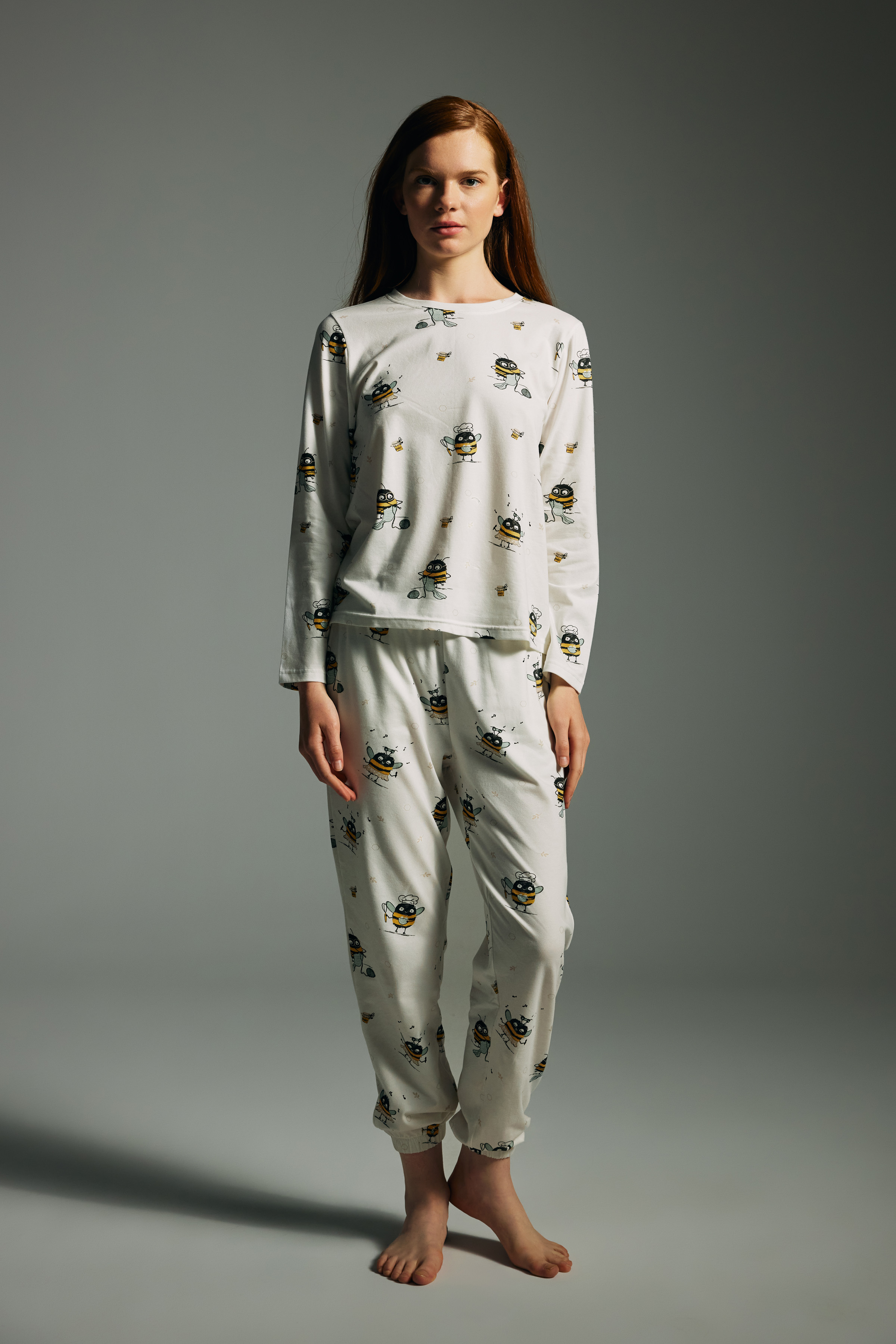 Kadın Pamuklu Uzun Kollu Pijama Takımı