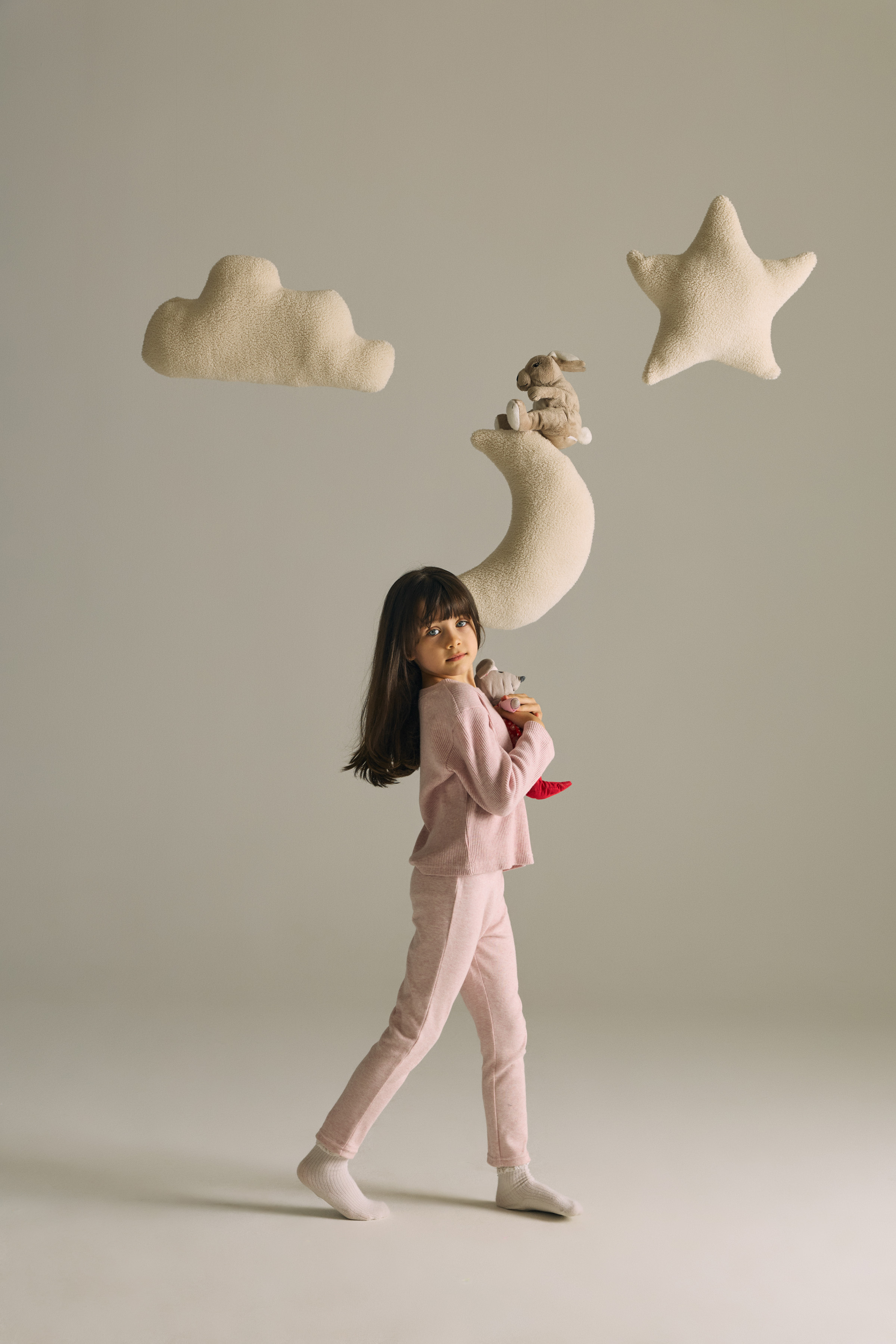 Kız Çocuk Pamuklu Örme Uzun Kollu Taytlı Takım