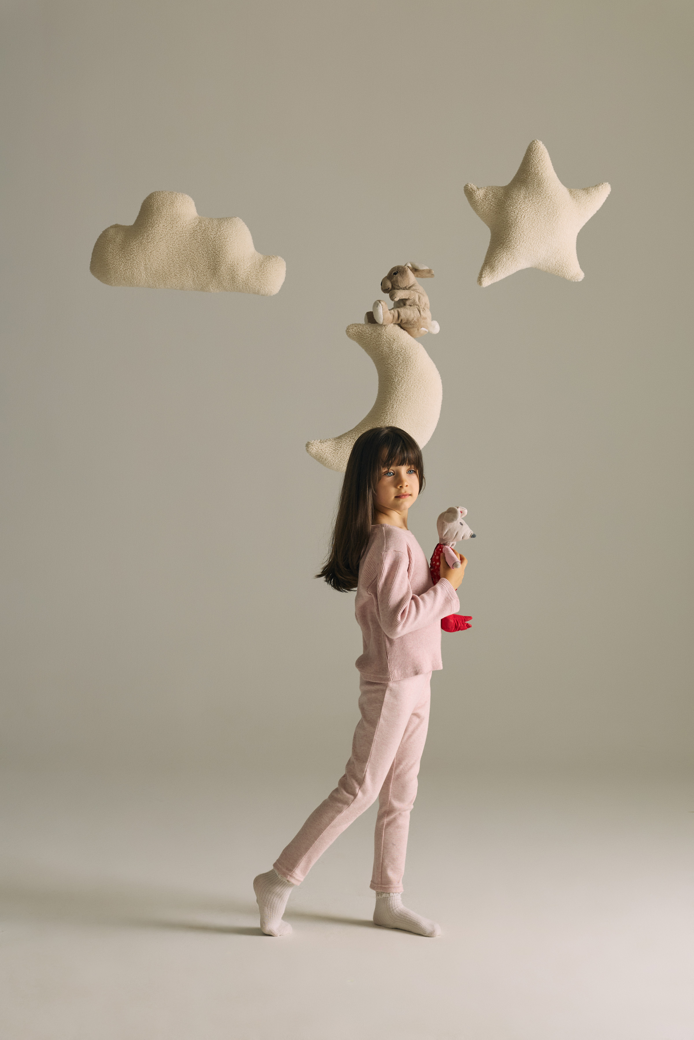 Kız Çocuk Pamuklu Örme Uzun Kollu Taytlı Takım