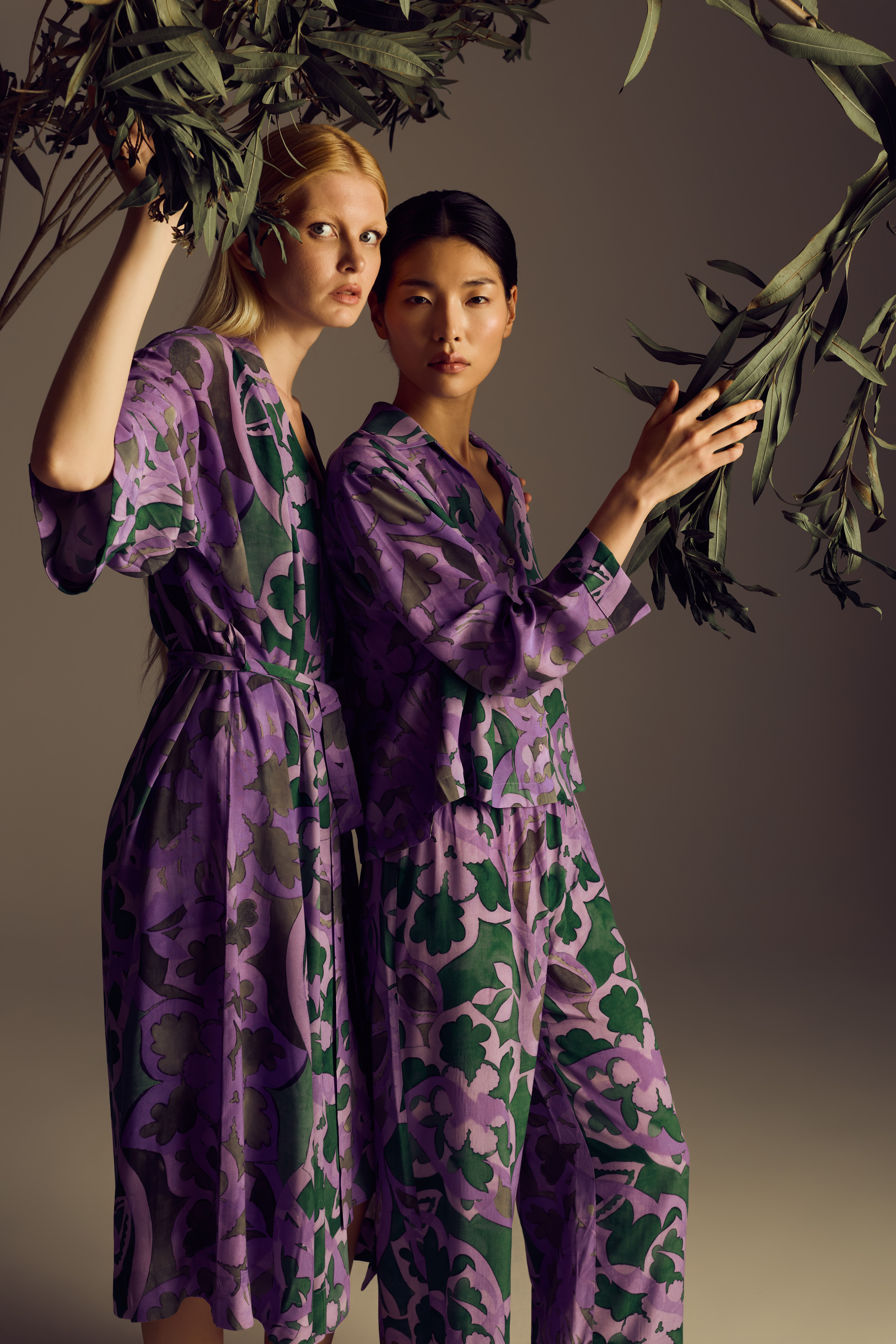 Kadın Vegan Dokuma Uzun Kollu Kimono