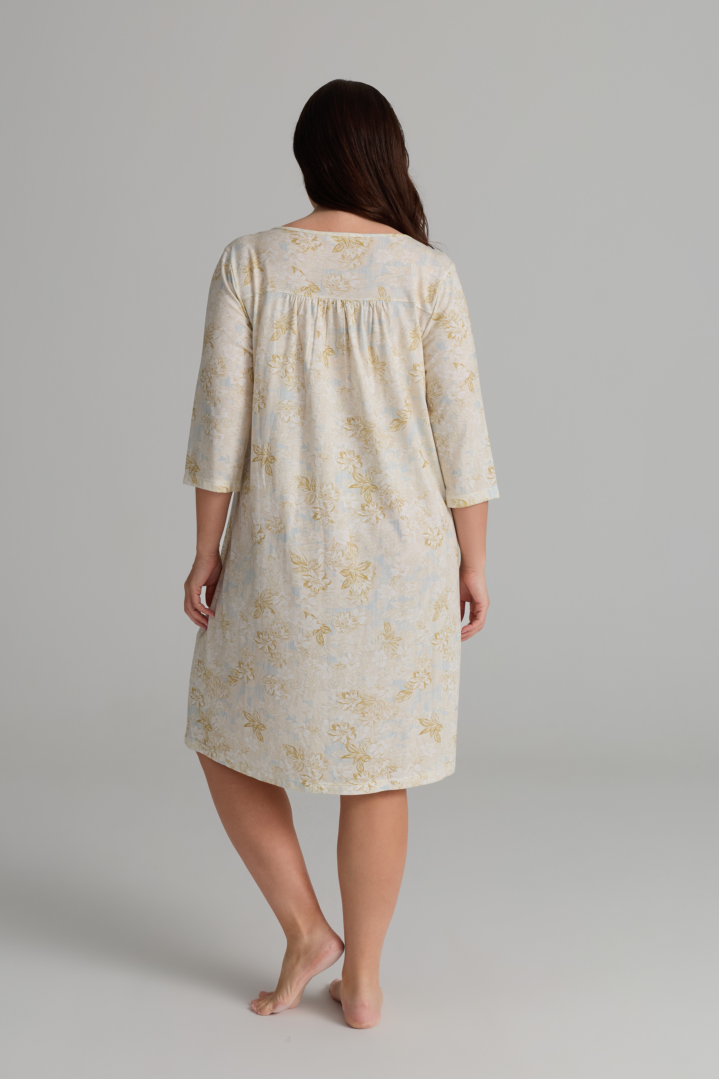 Kadın Plus Size Viskon Kısa Kollu V Yaka Gecelik