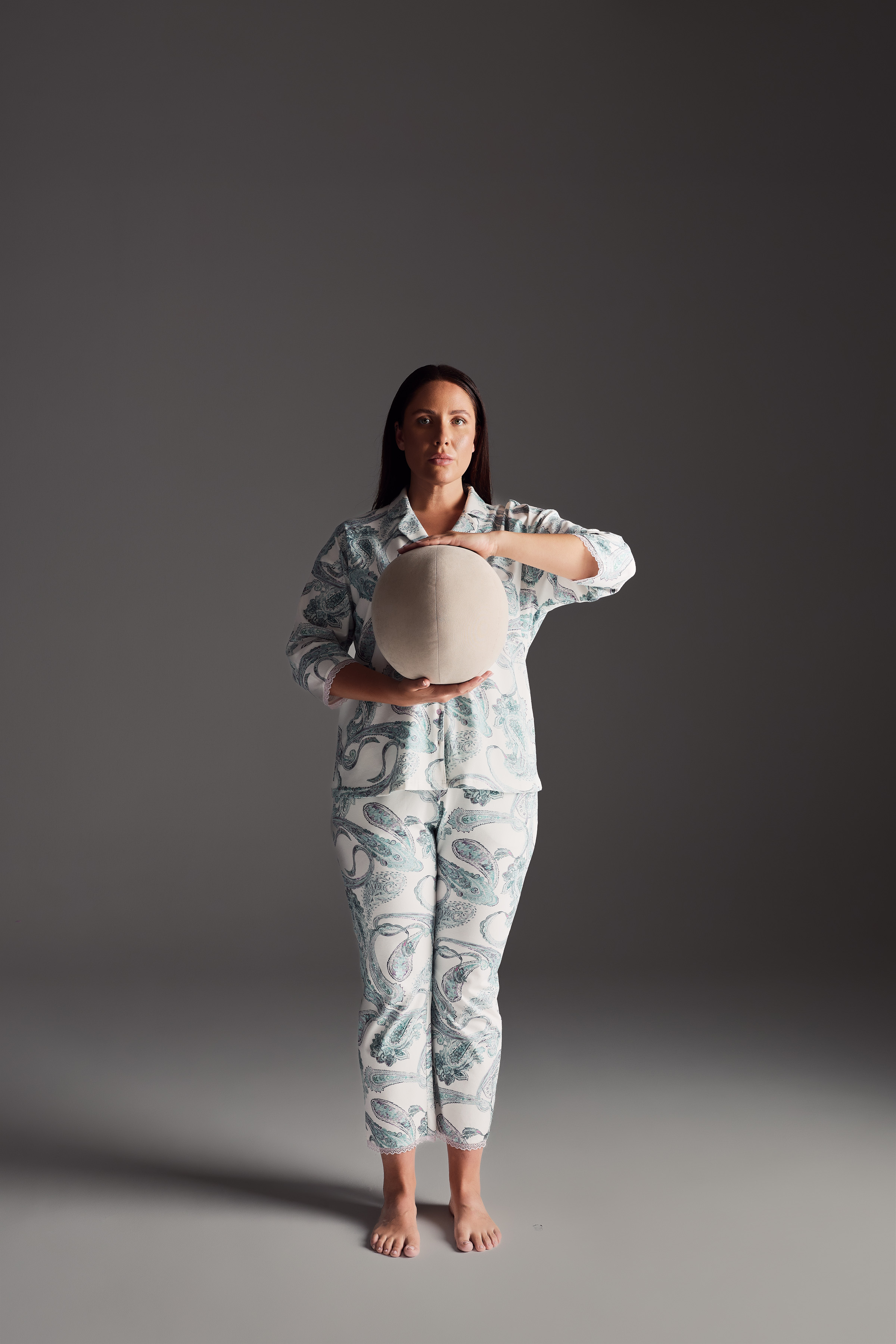 Kadın Plus Size Pamuklu Kısa Kollu Gömlek Uzun Pijama Takımı
