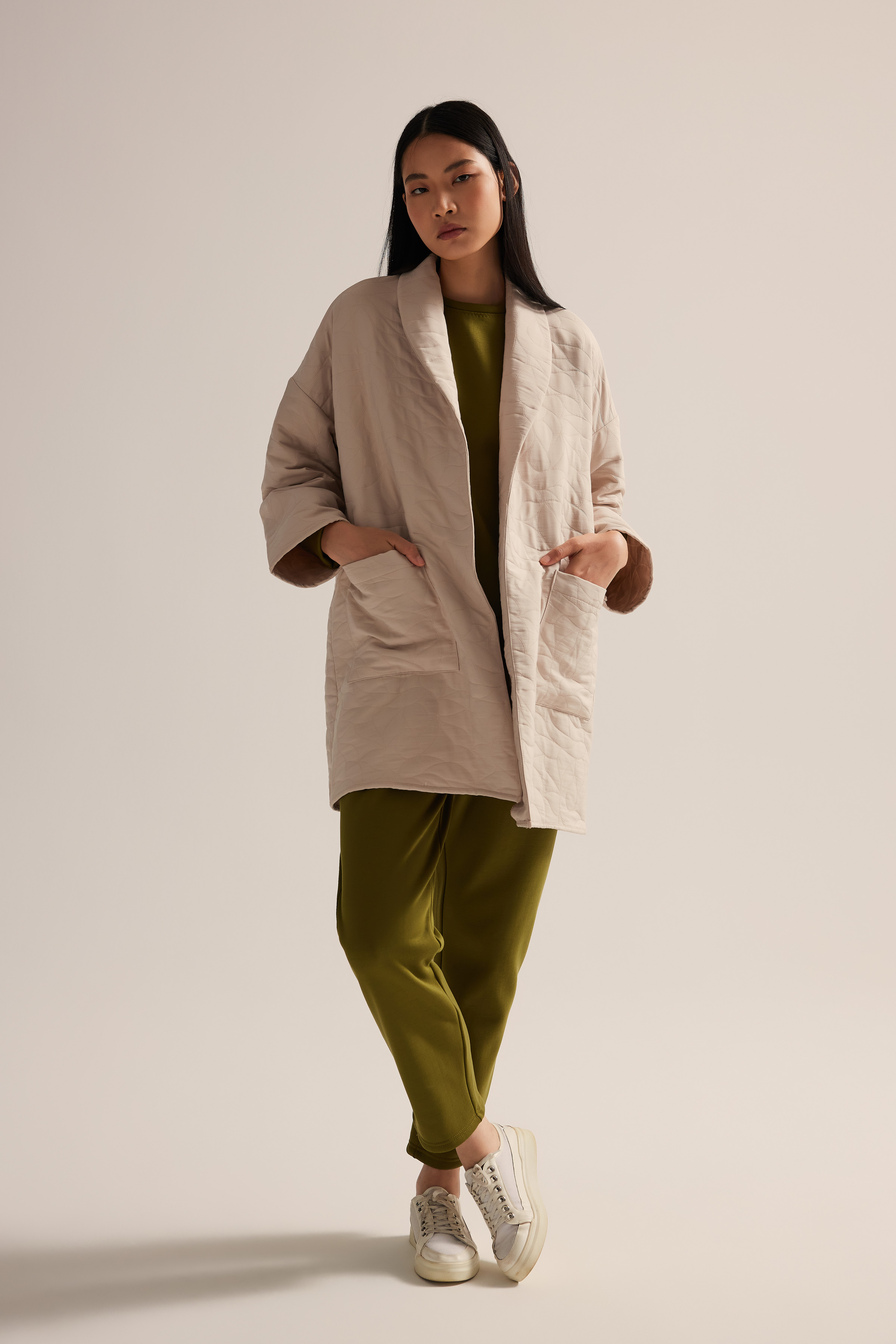 Kadın Premium Kapitone Cep Detaylı Sabahlık