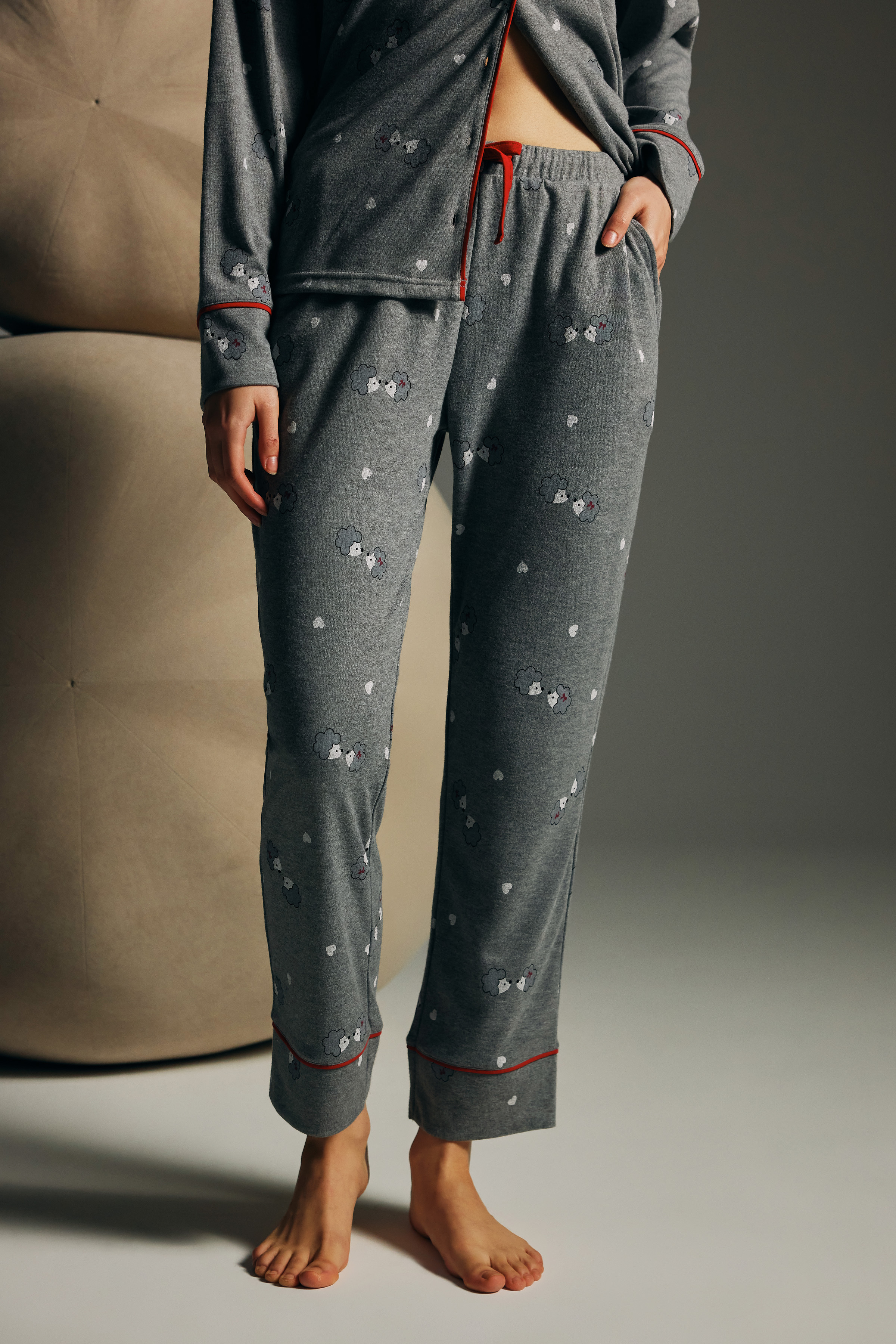 Kadın Pamuklu Cepli Uzun Pijama Altı