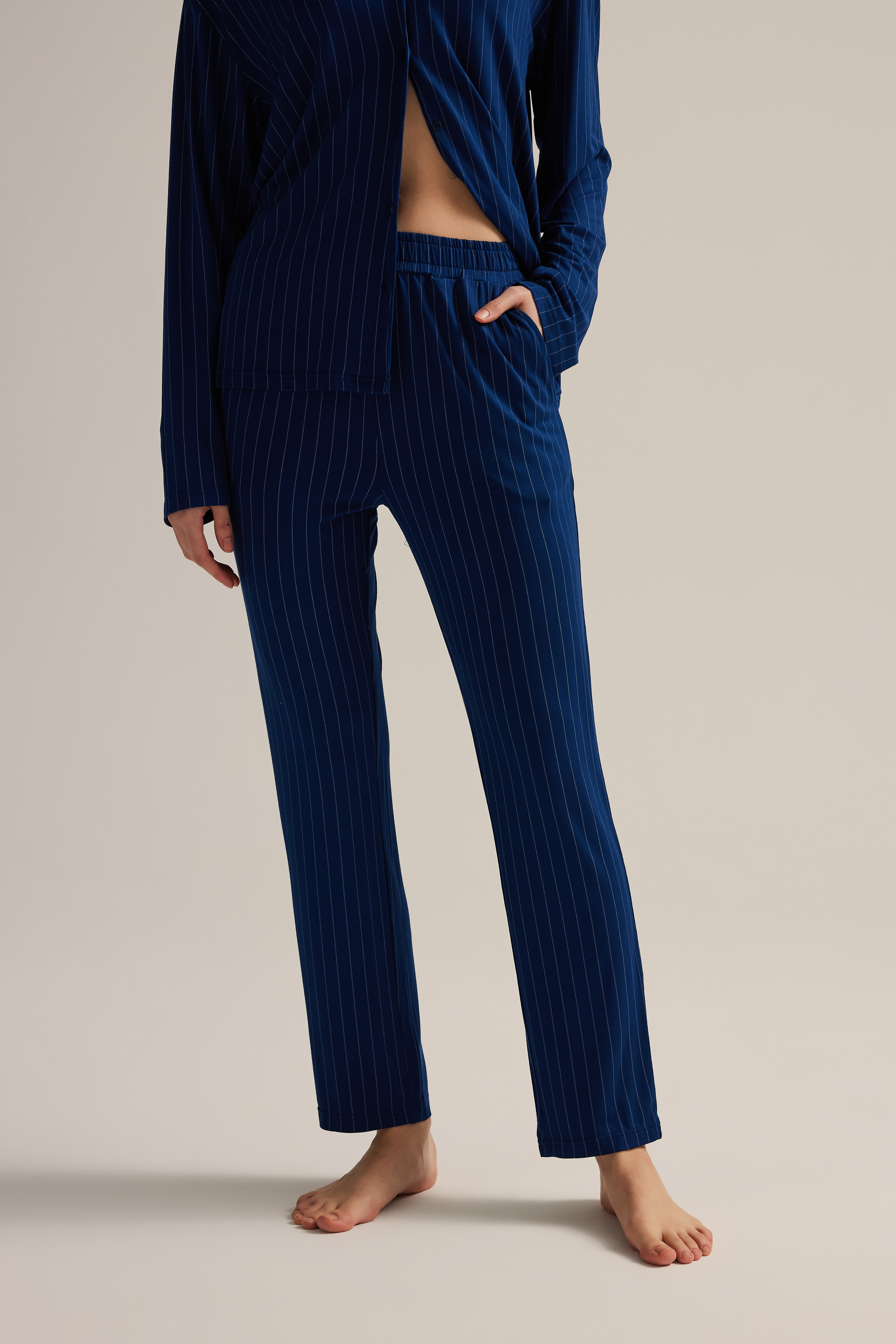 Kadın Viskon Cepli Uzun Pijama Altı