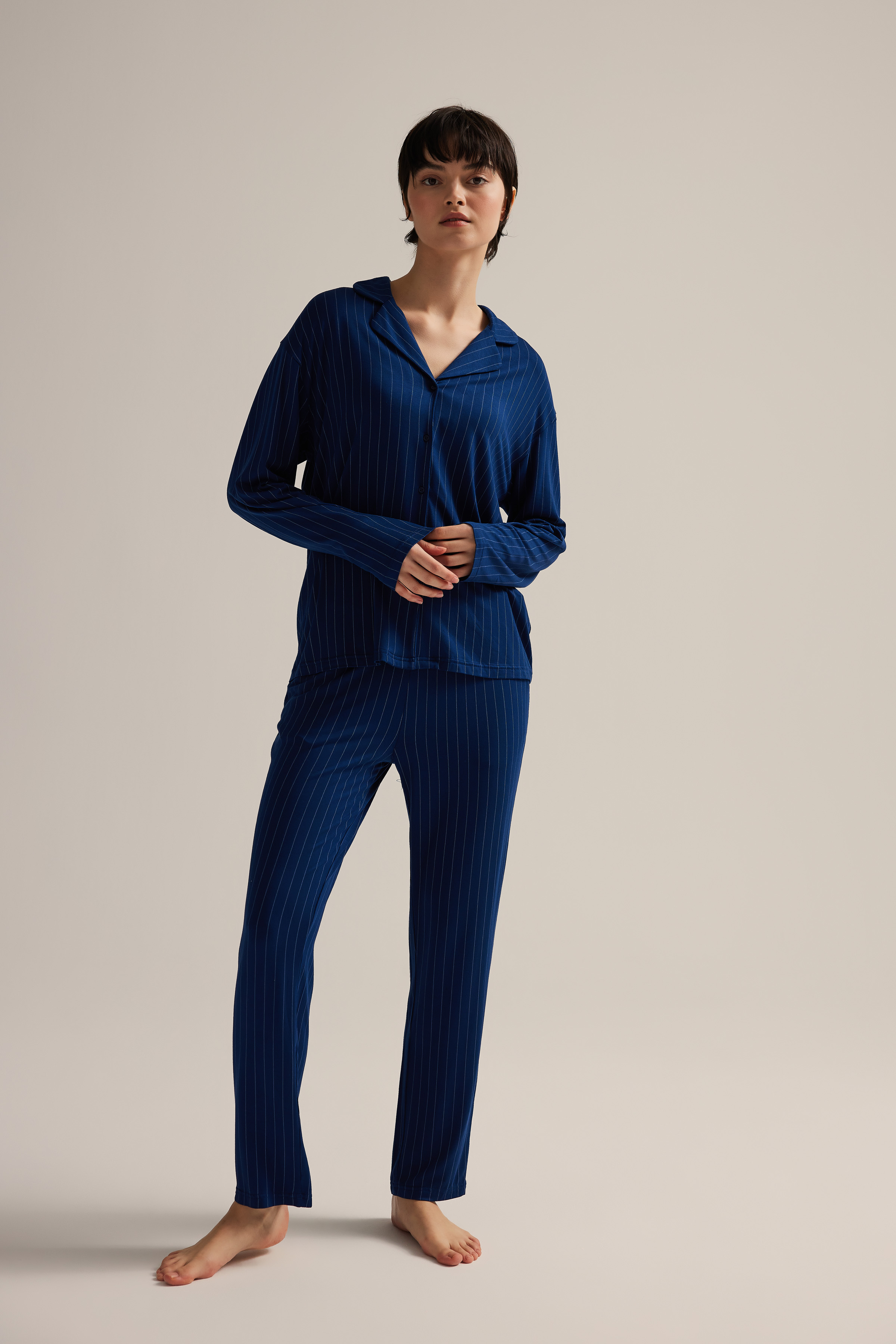 Kadın Viskon Cepli Uzun Pijama Altı