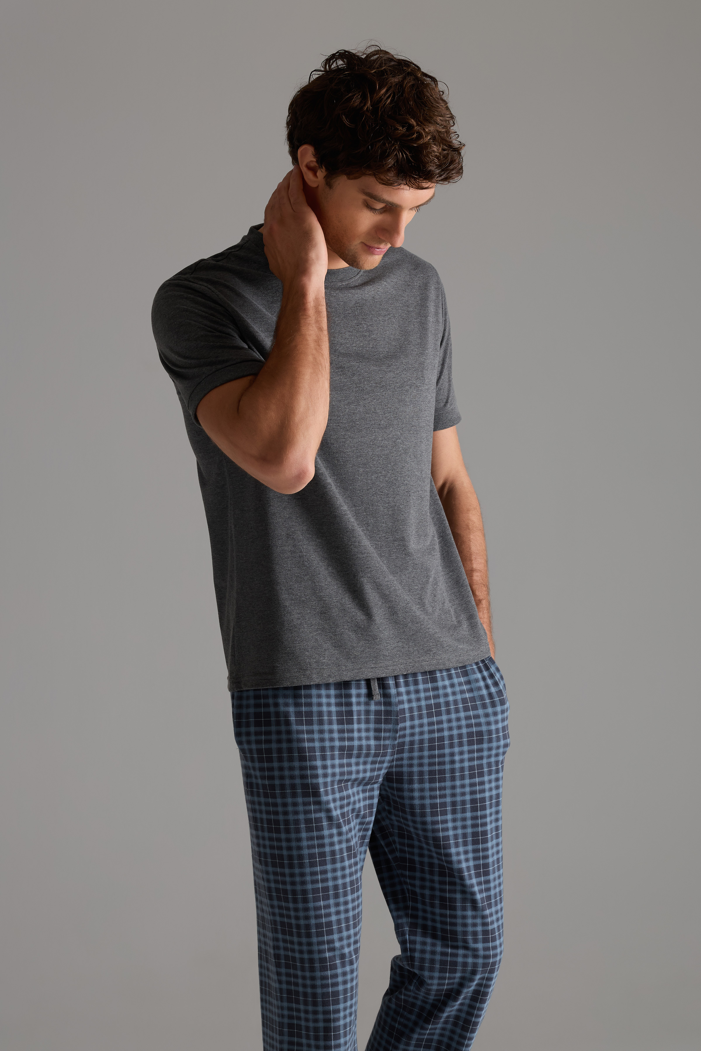 Erkek Pamuklu Kısa Kollu Pijama Üstü