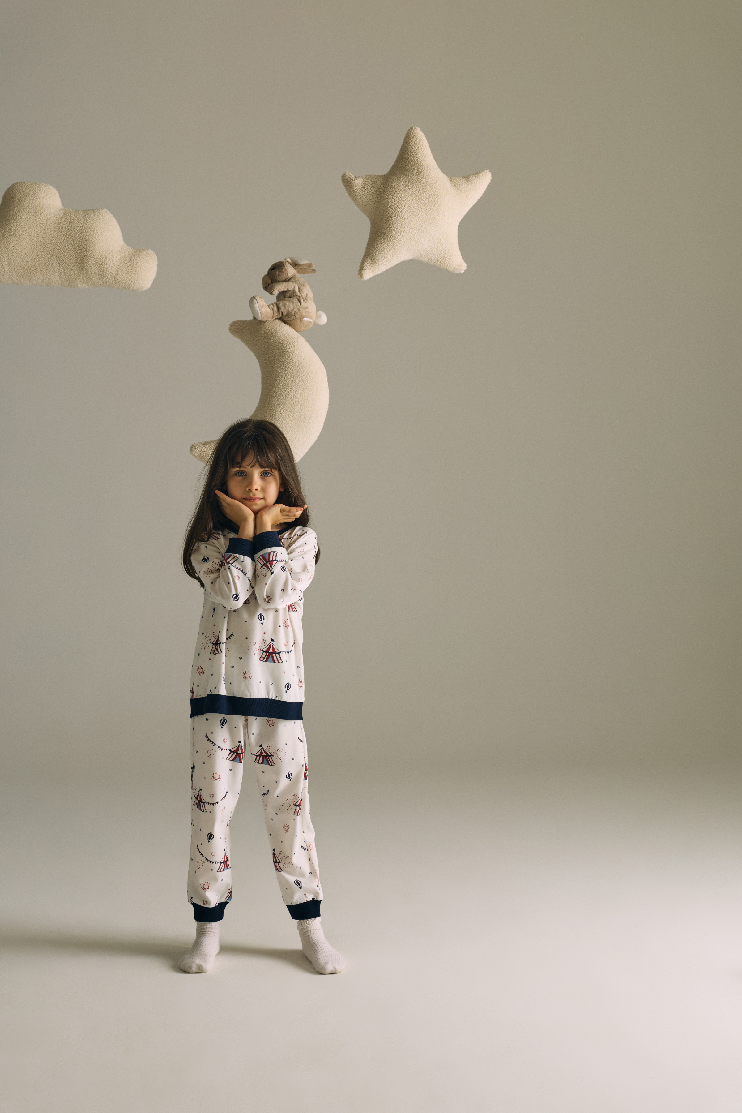 Kız Çocuk Pamuklu Uzun Kollu Pijama Takımı