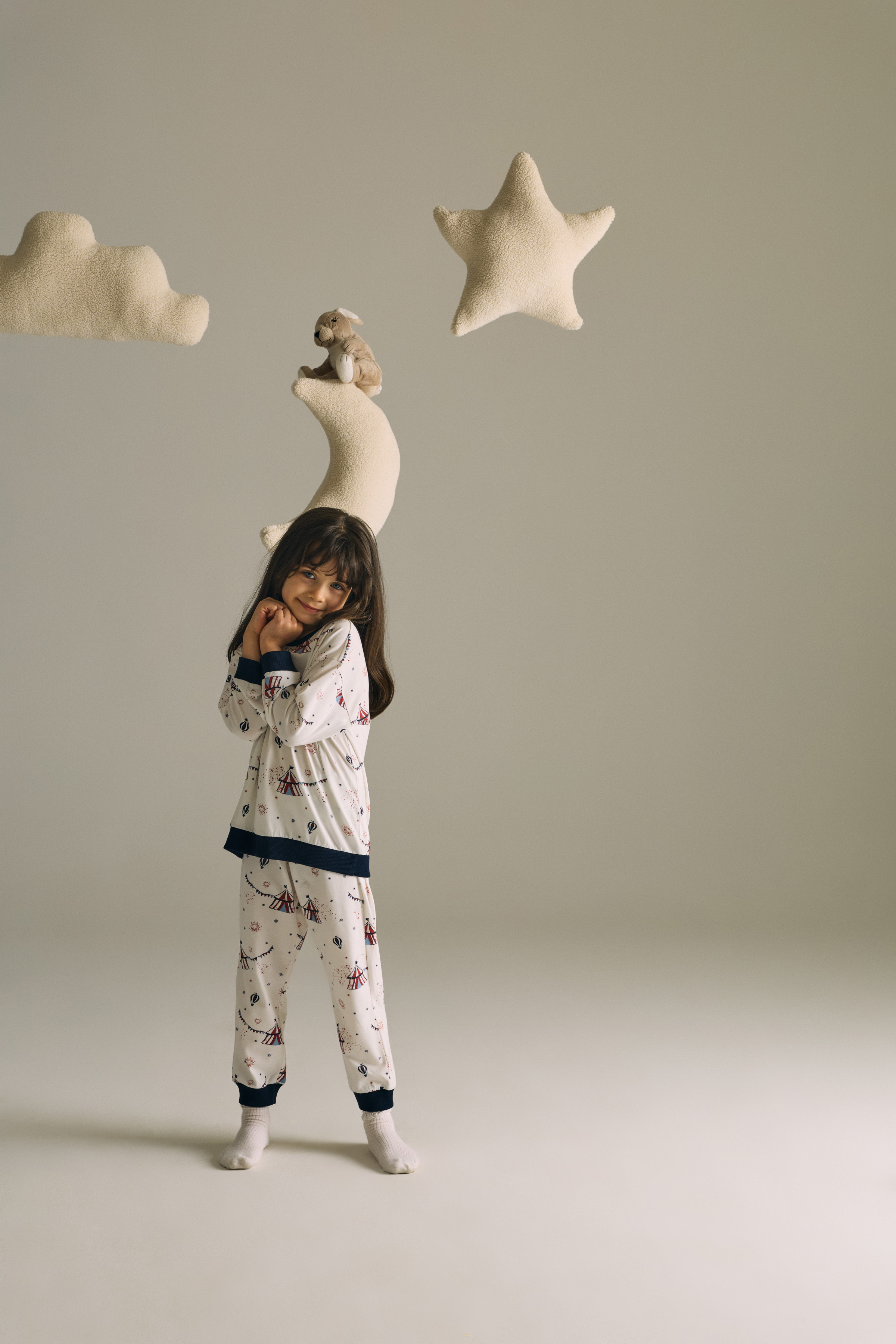 Kız Çocuk Pamuklu Uzun Kollu Pijama Takımı