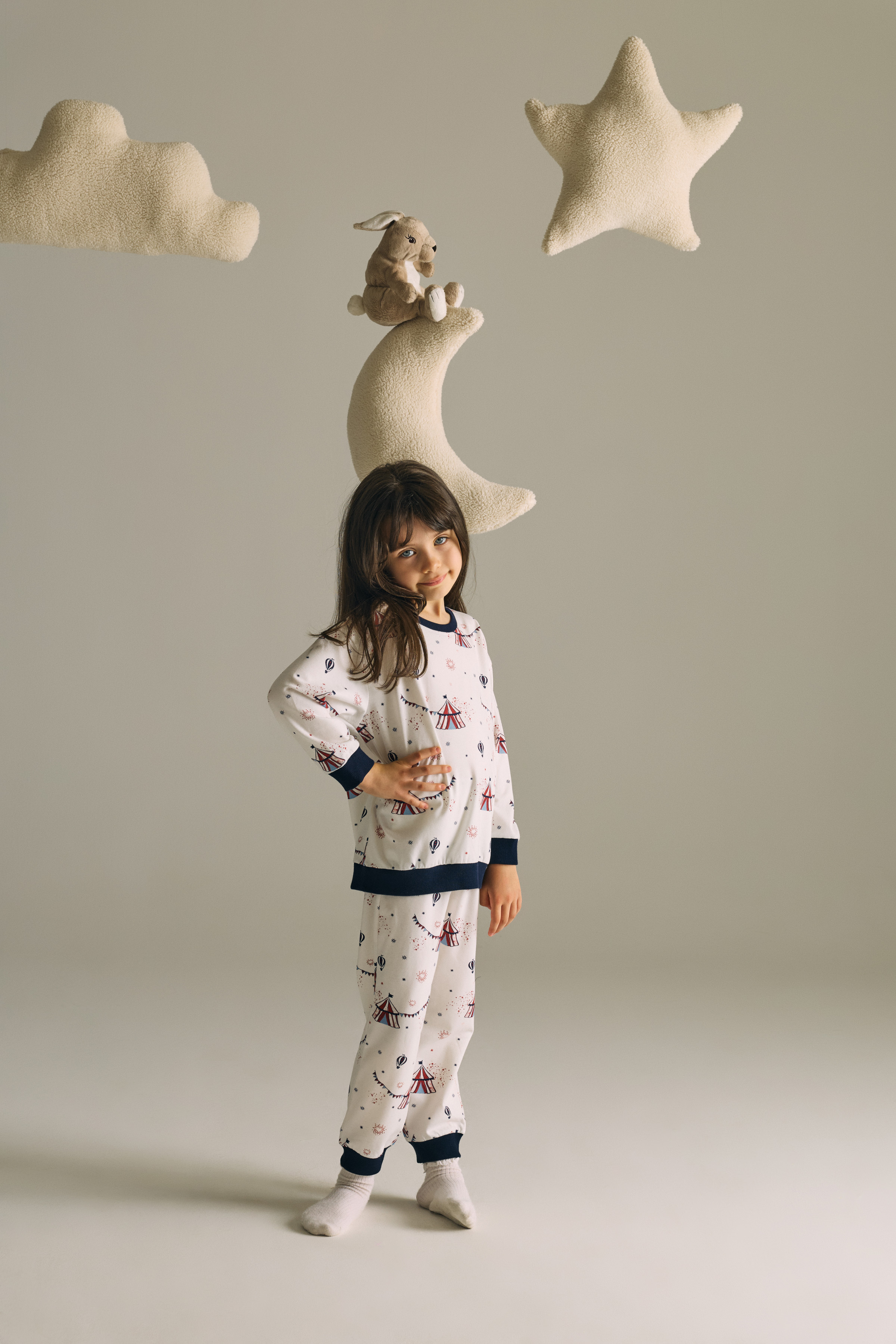 Kız Çocuk Pamuklu Uzun Kollu Pijama Takımı