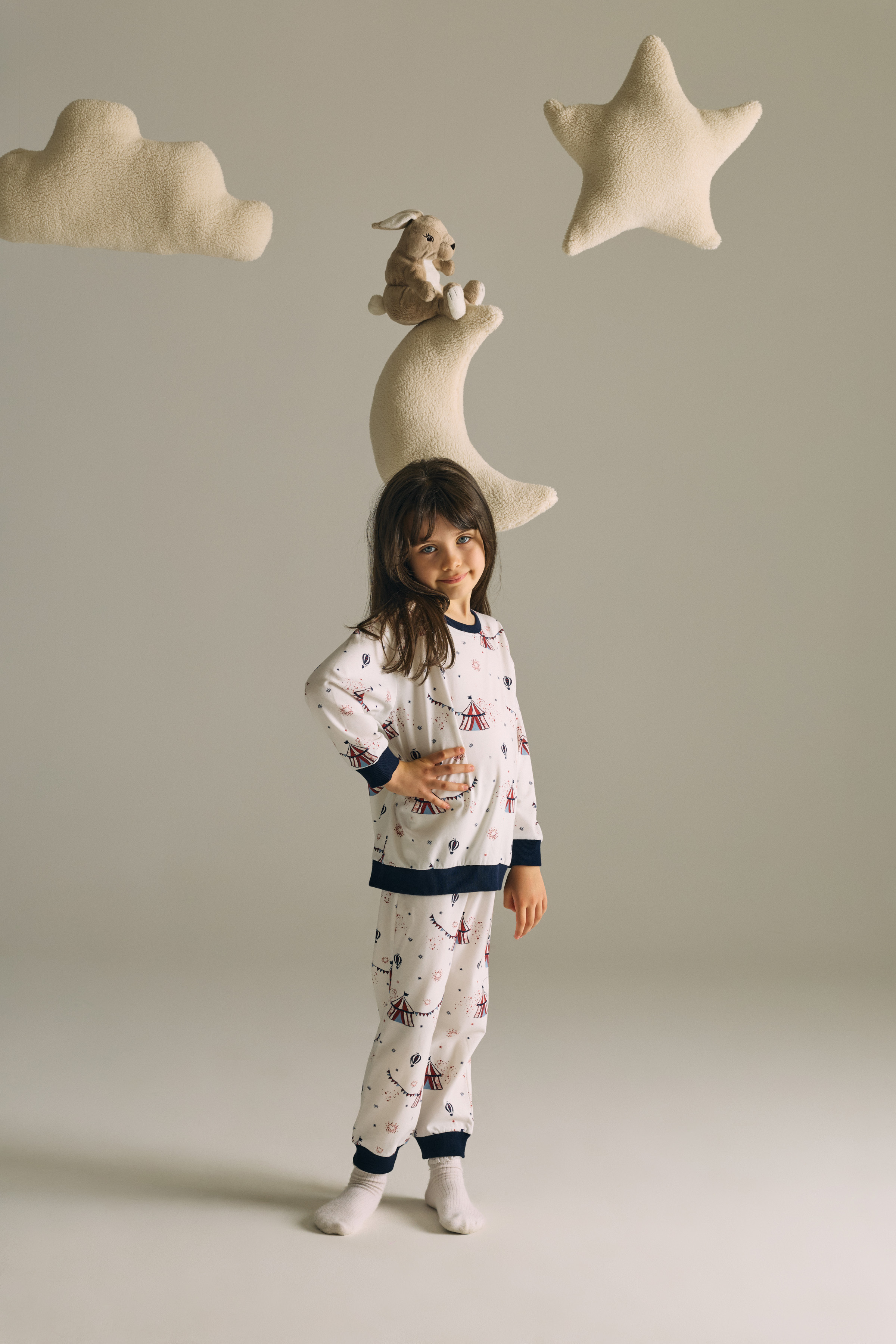 Kız Çocuk Pamuklu Uzun Kollu Pijama Takımı