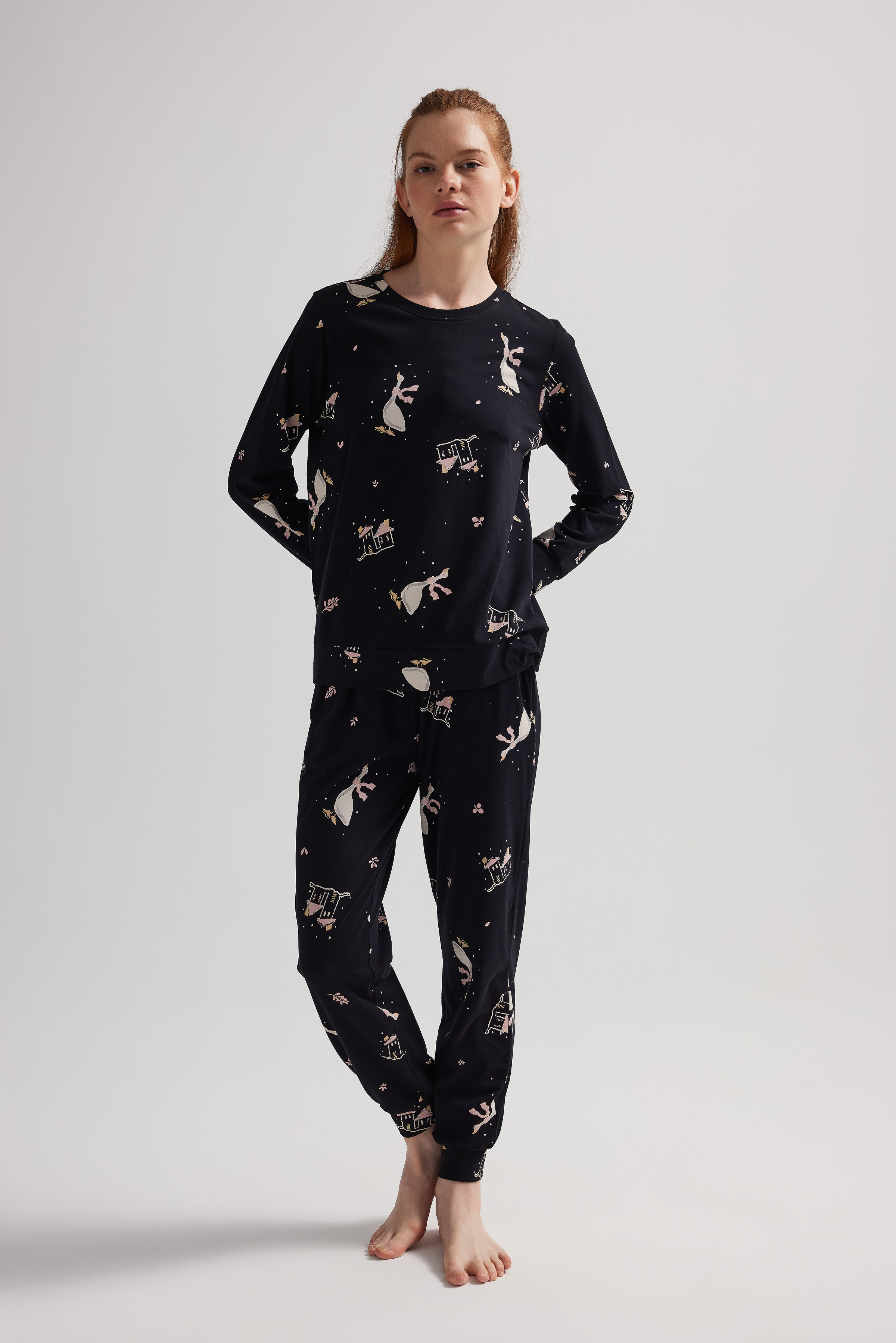 Kadın Pamuklu Cepli Uzun Pijama Altı