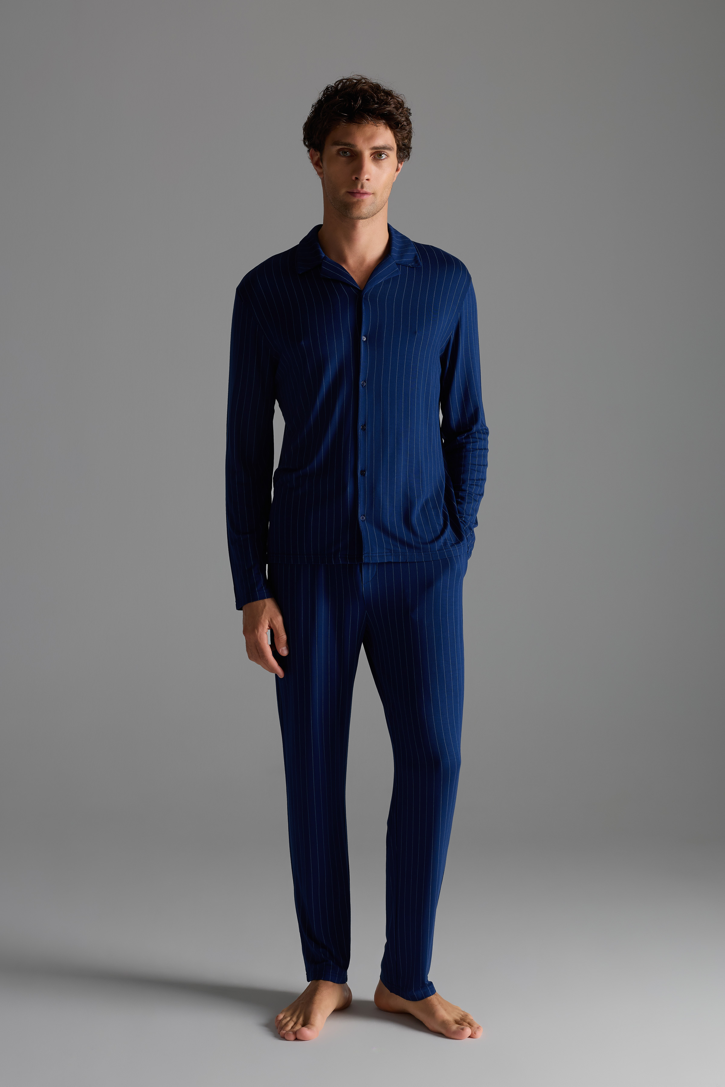 Erkek Viskon Cepli Uzun Pijama Altı