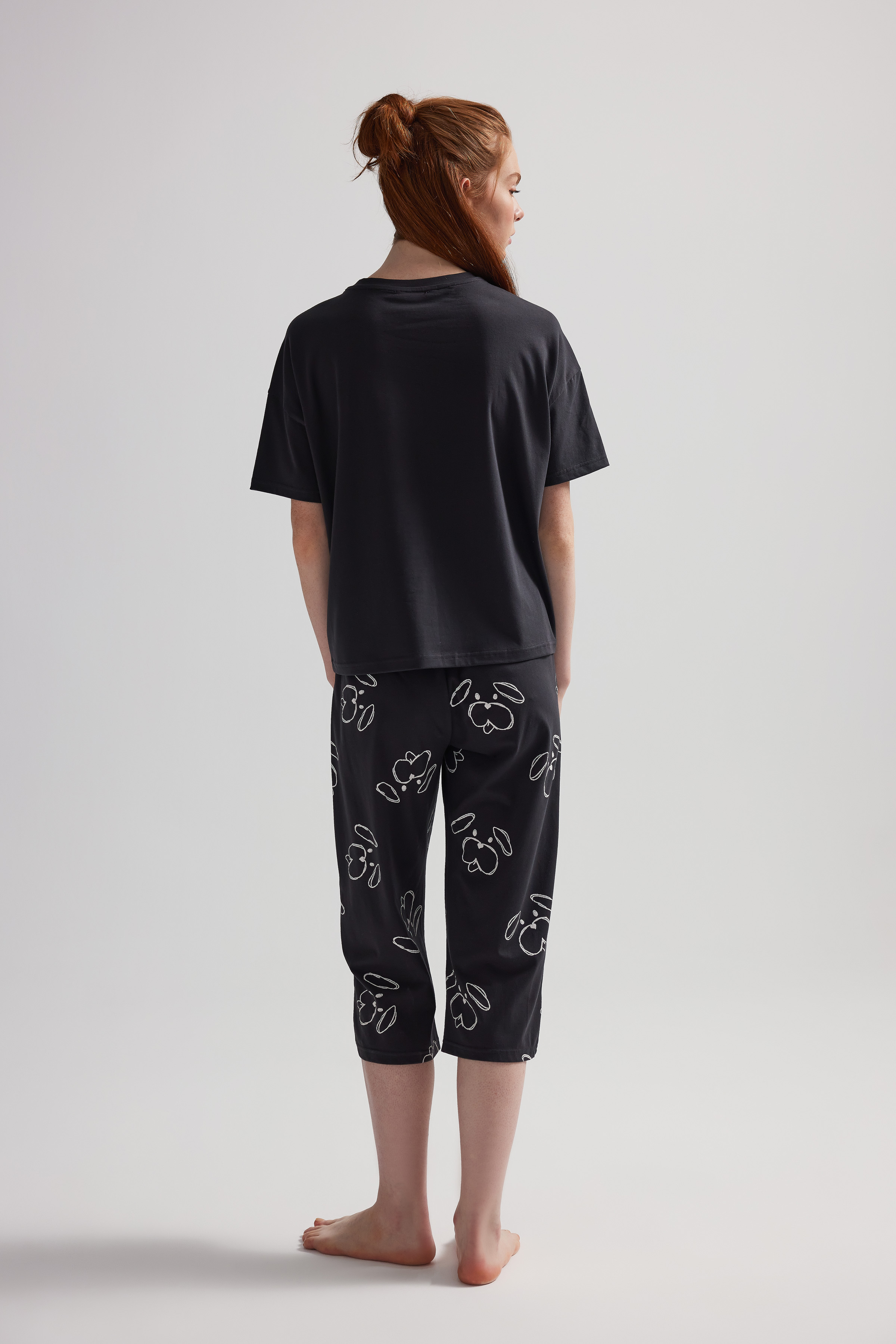 Kadın Pamuklu Kapri Pijama Altı