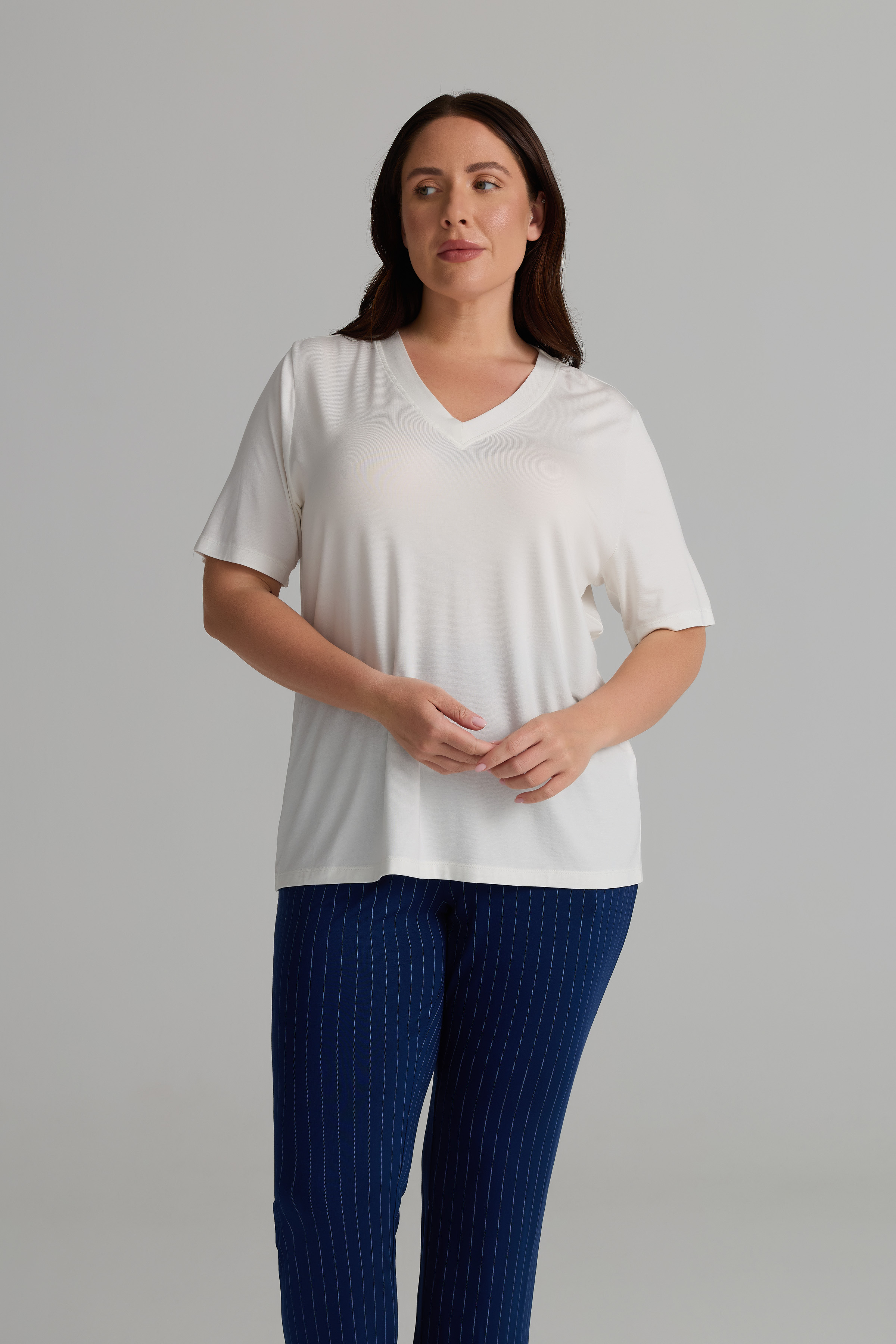 Kadın Plus Size Viskon Kısa Kollu Uzun Pijama Takımı