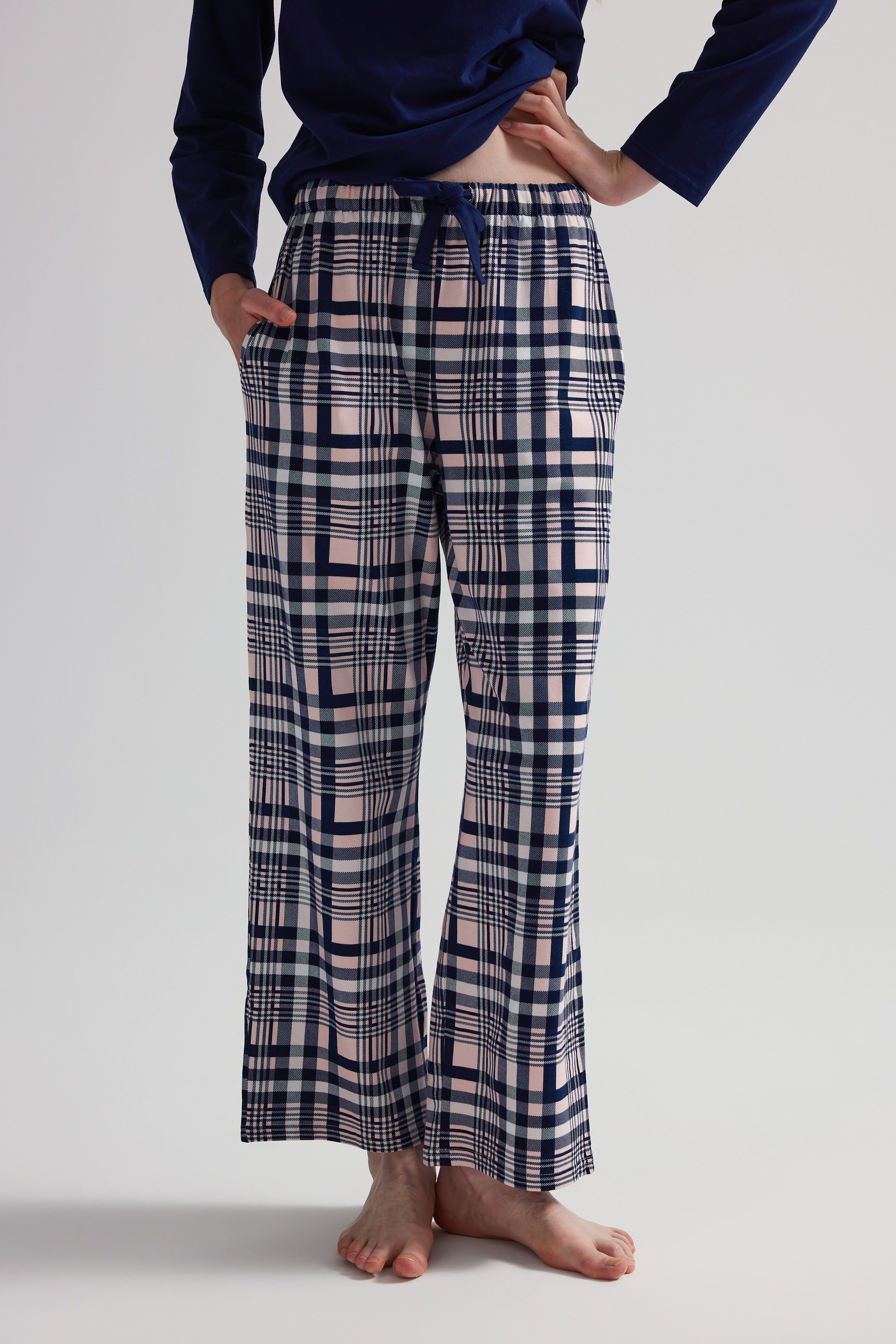 Kadın Pamuklu Cepli Uzun Pijama Altı