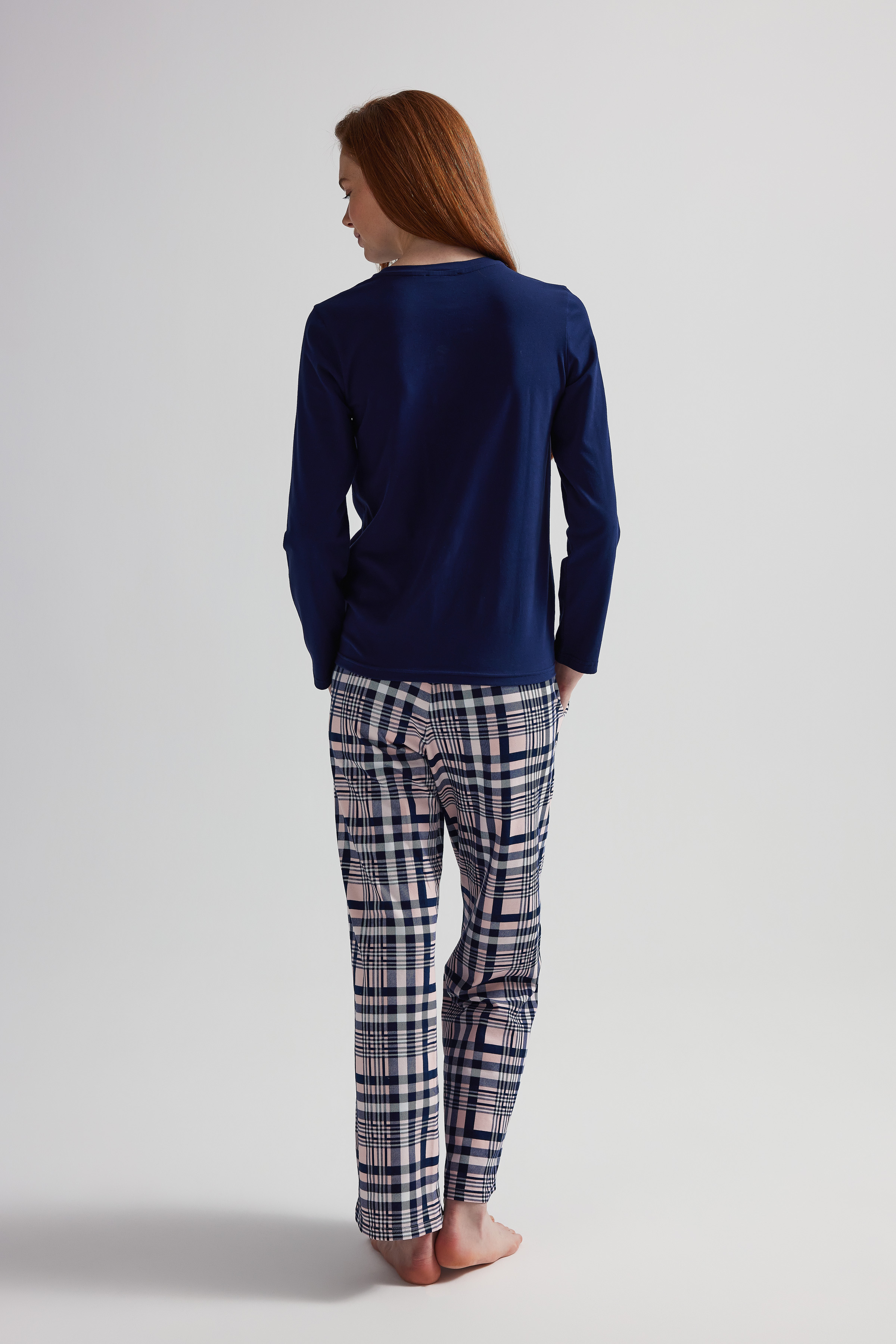 Kadın Pamuklu Uzun Kollu Pijama Üstü