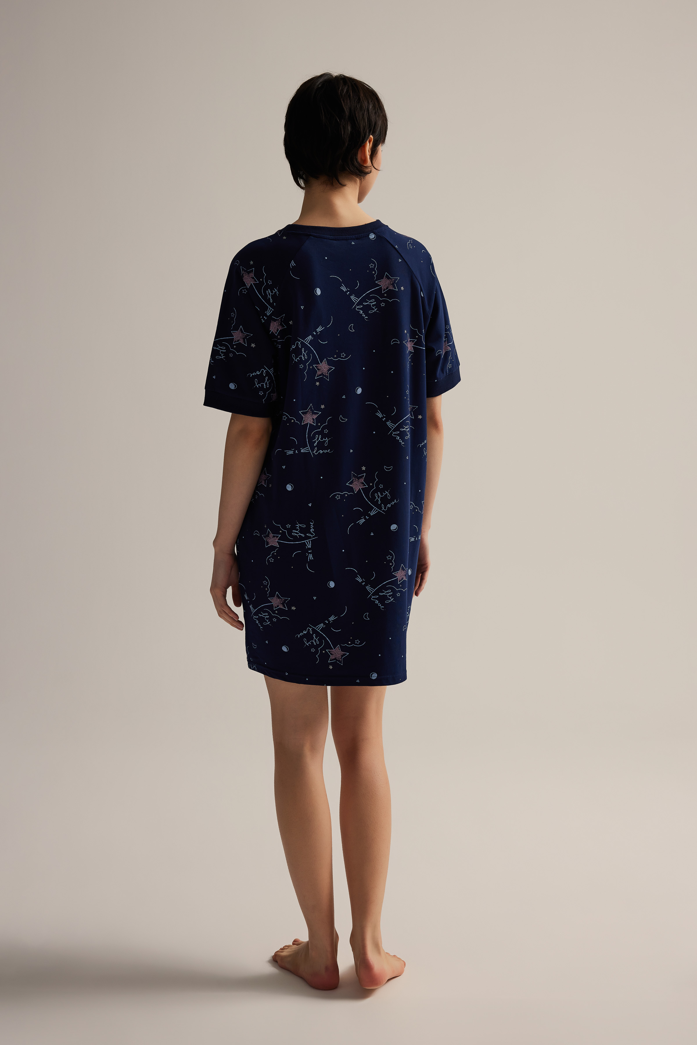 Kadın Pamuklu Kısa Kollu Gecelik