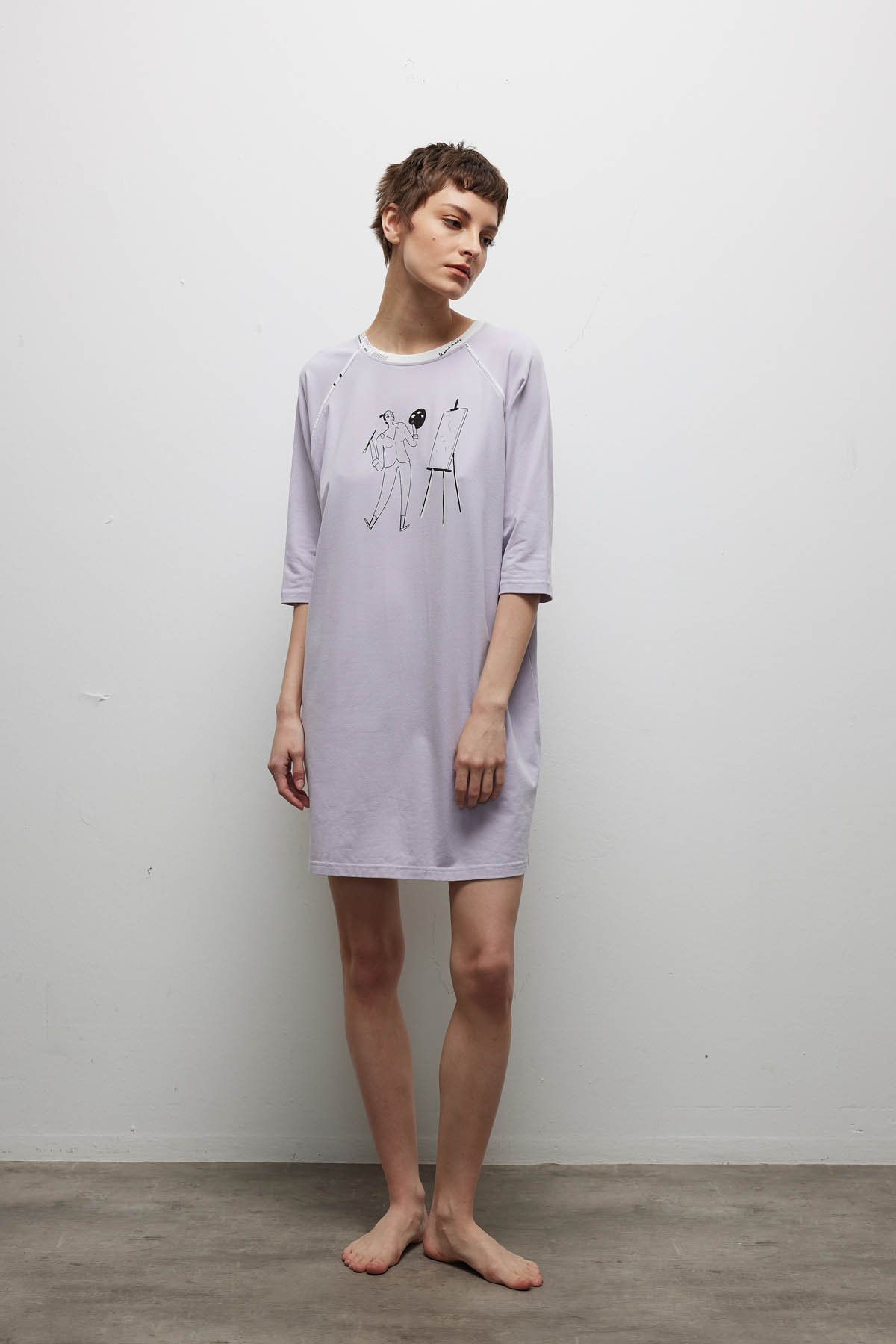 Kadın Pamuklu Uzun Kollu Gecelik