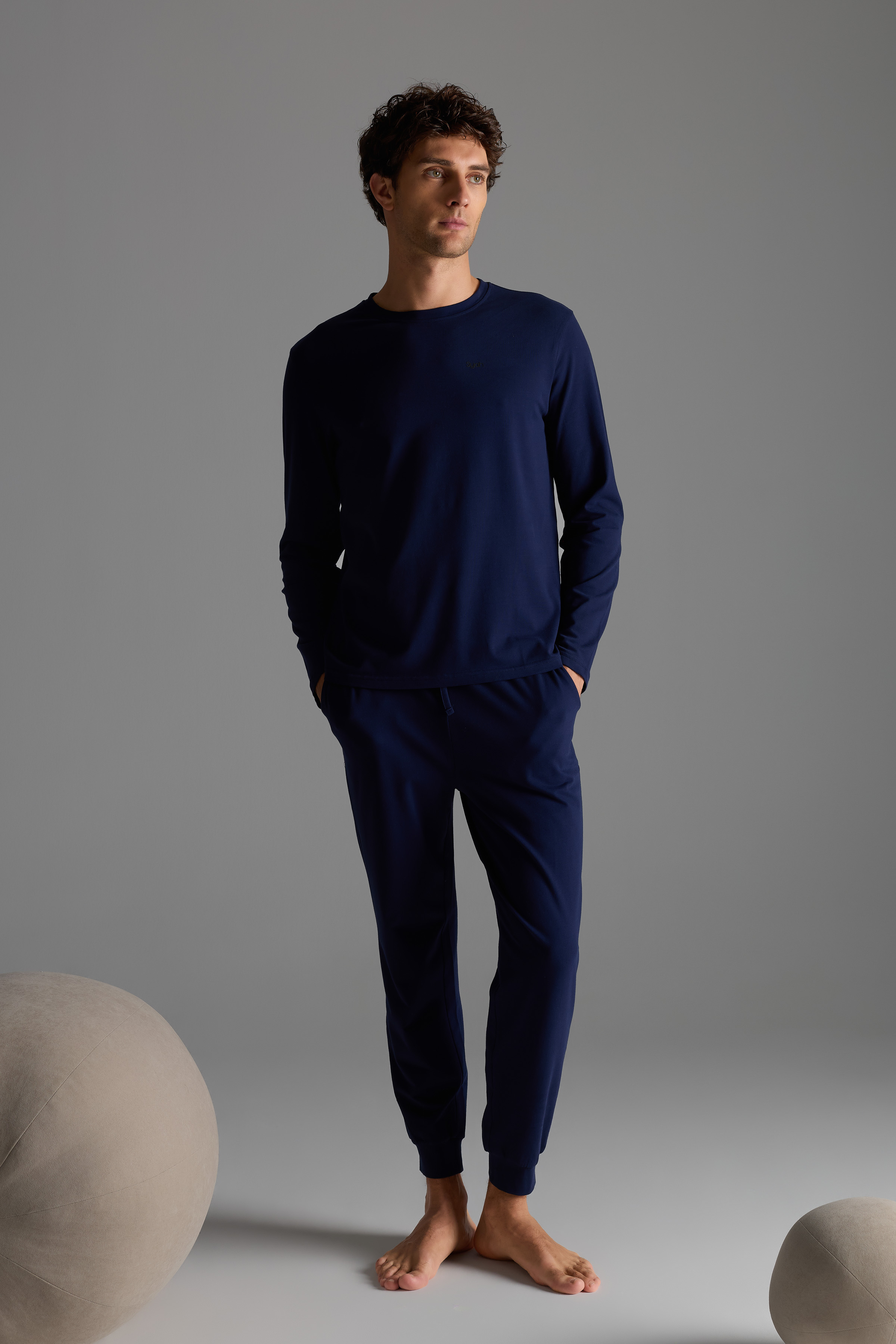 Erkek Pamuklu Uzun Kollu Pijama Takımı