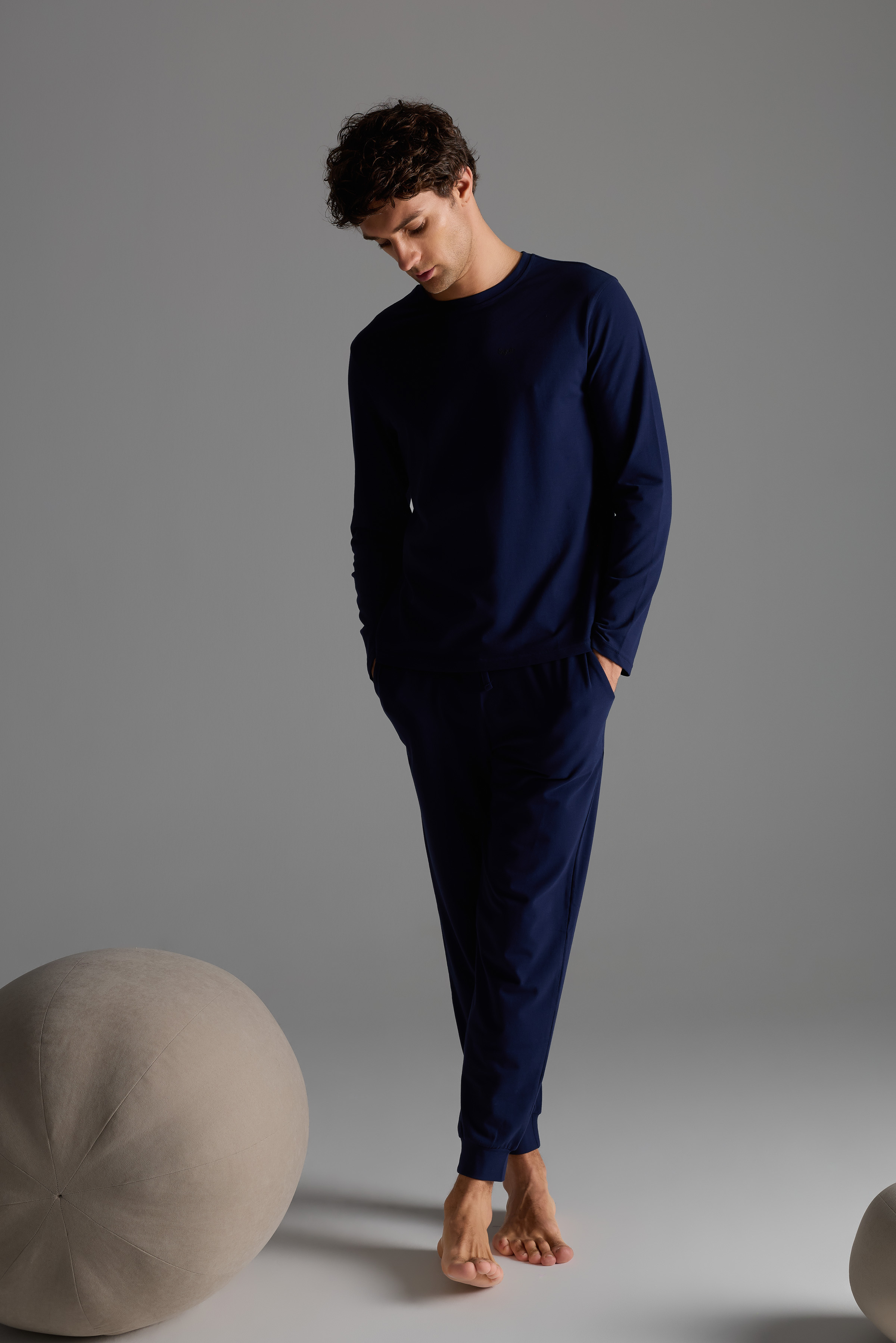 Erkek Pamuklu Uzun Kollu Pijama Takımı