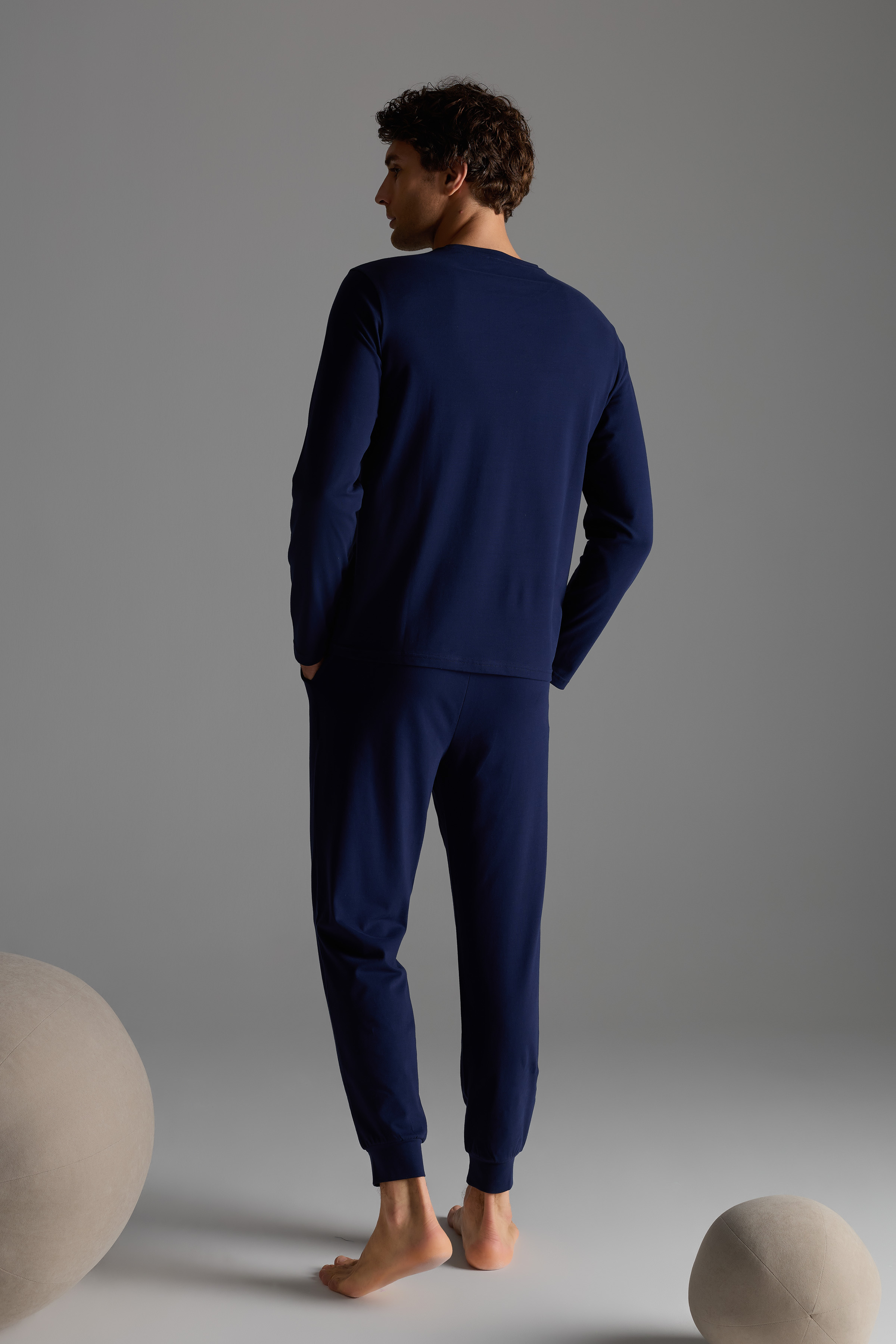 Erkek Pamuklu Uzun Kollu Pijama Takımı