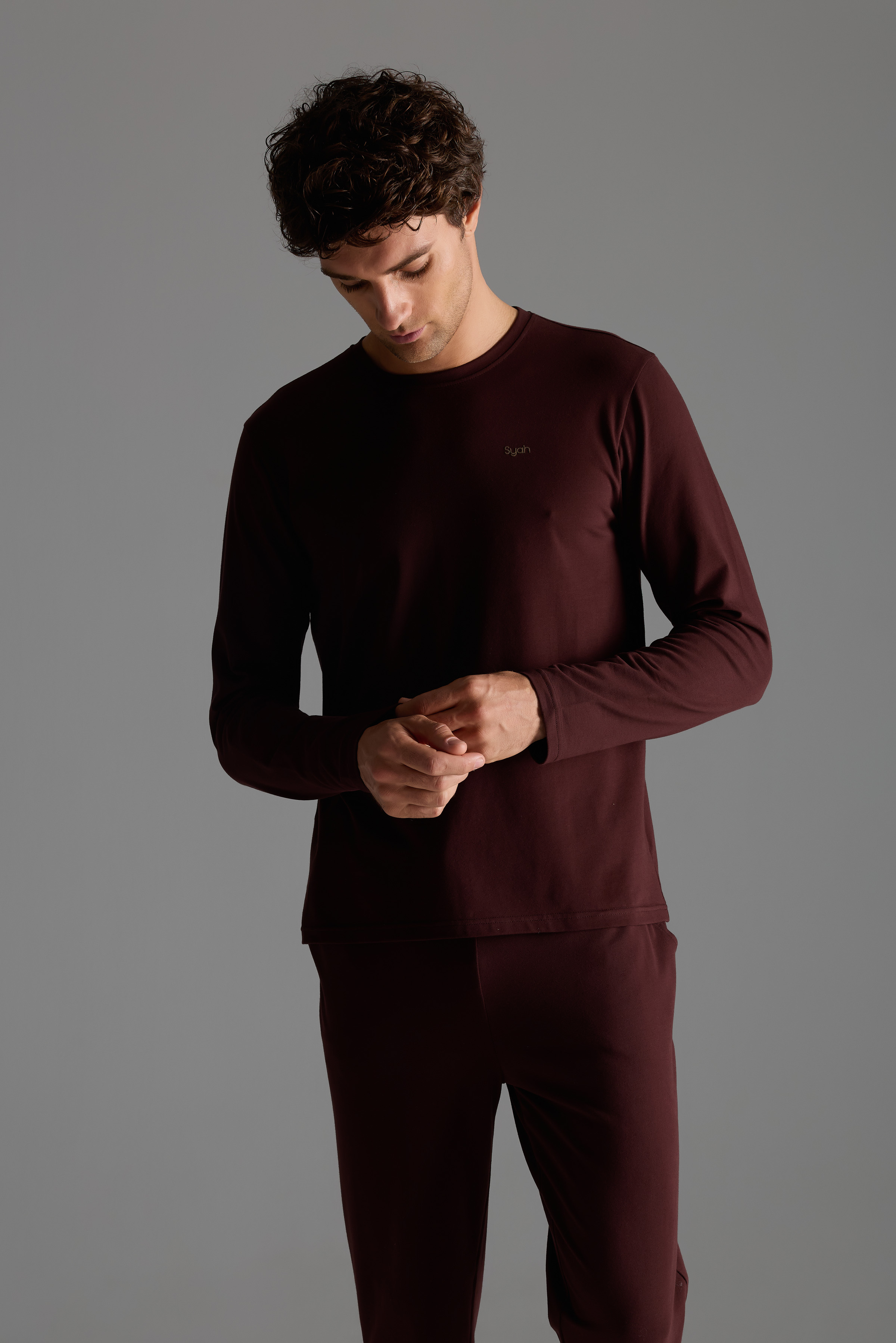 Erkek Pamuklu Uzun Kollu Pijama Üstü