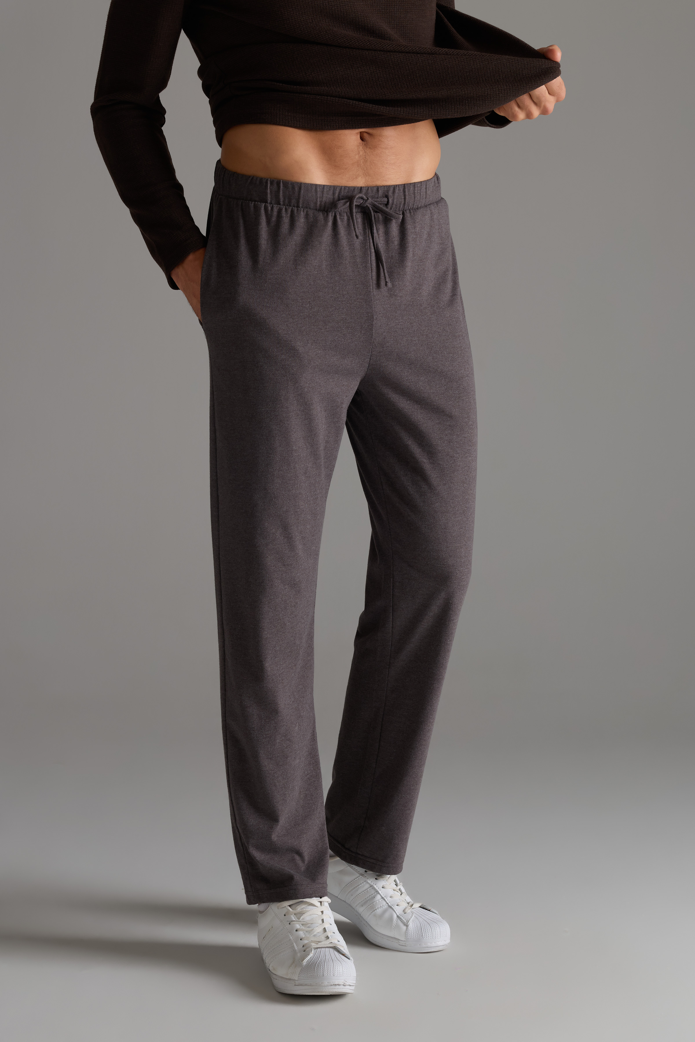 Erkek Petek Dokulu Pamuklu Uzun Kollu T-shirt