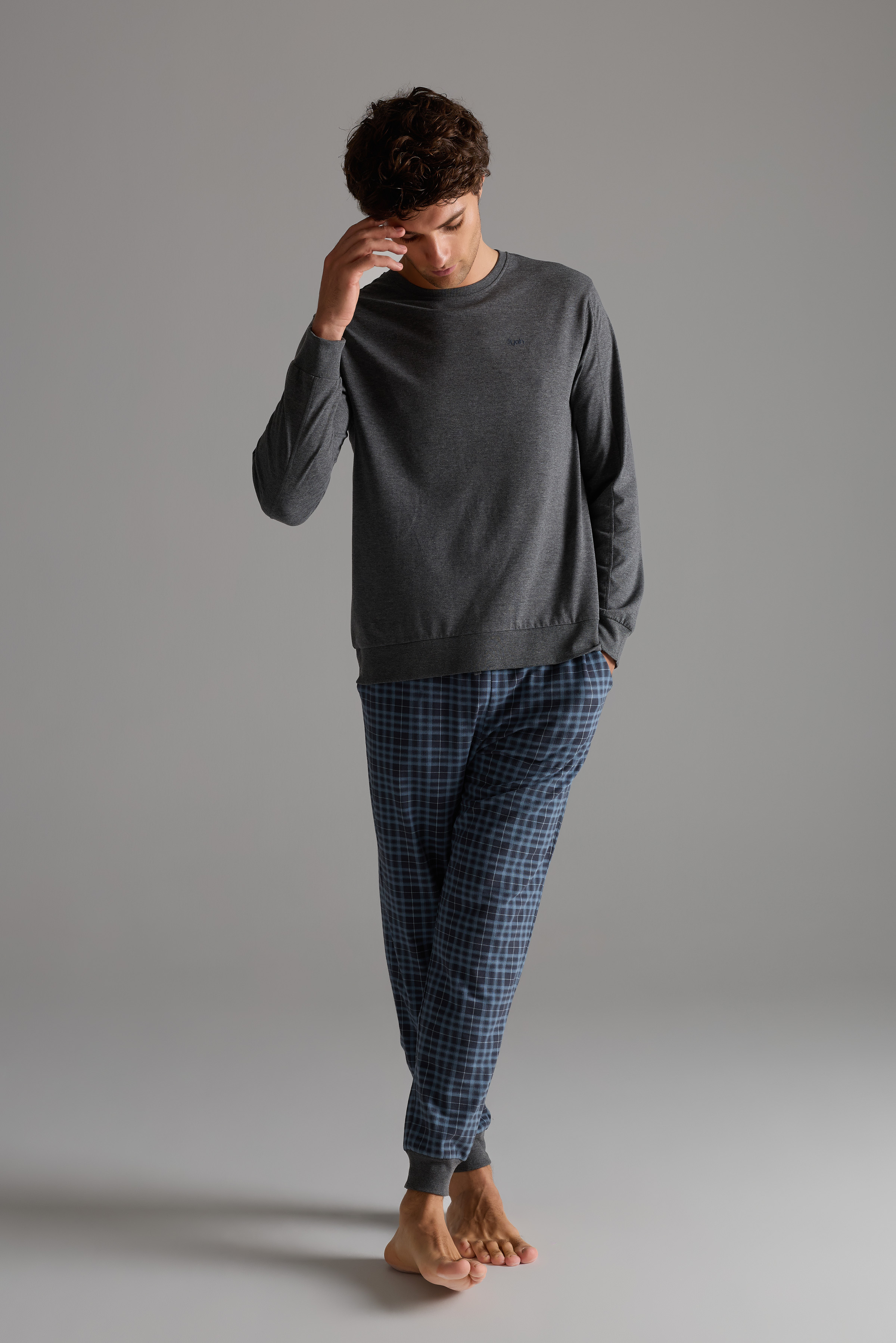 Erkek Pamuklu Uzun Kollu Pijama Takımı