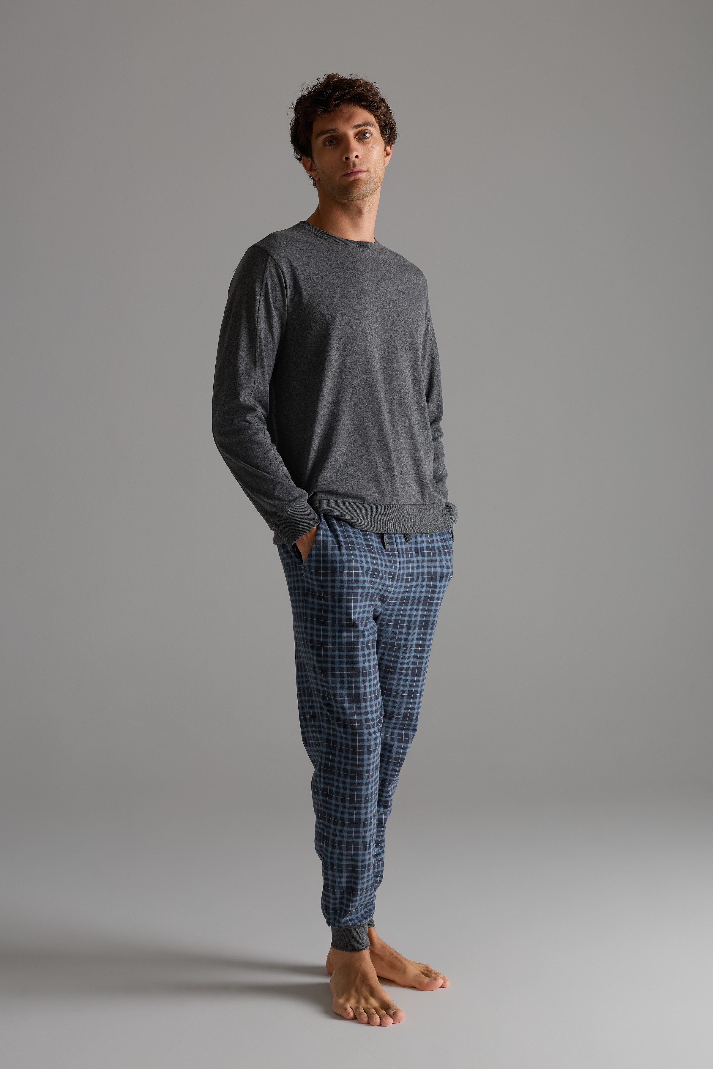 Erkek Pamuklu Uzun Kollu Pijama Takımı