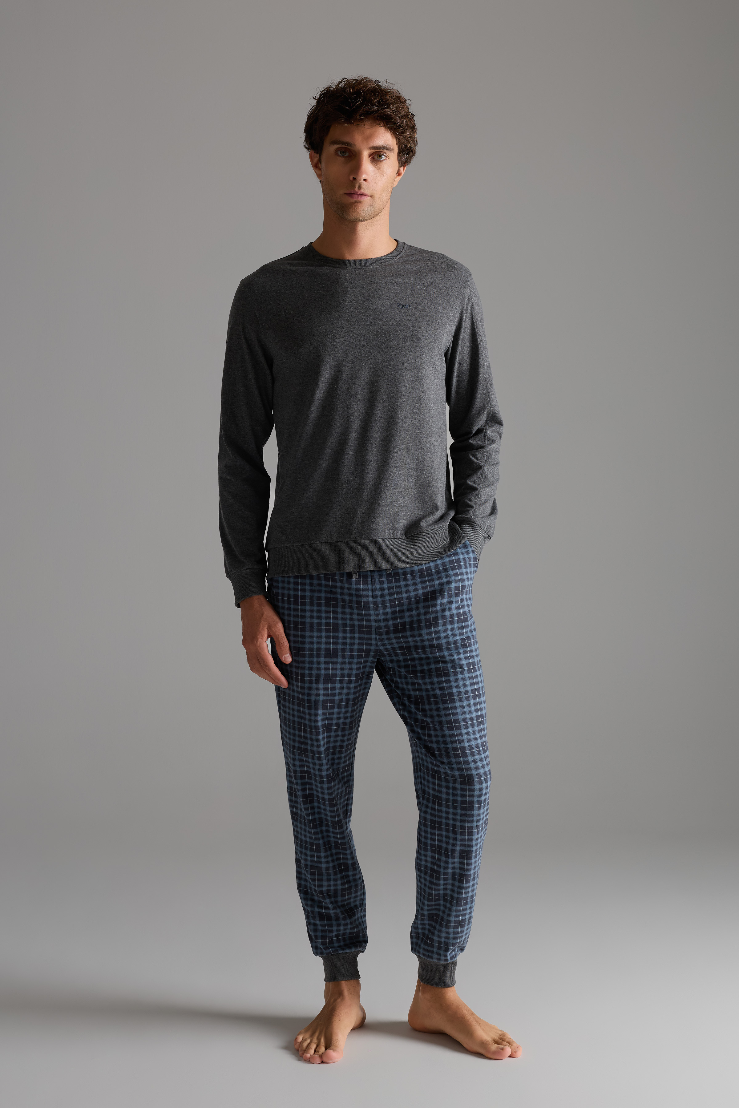 Erkek Pamuklu Uzun Kollu Pijama Takımı