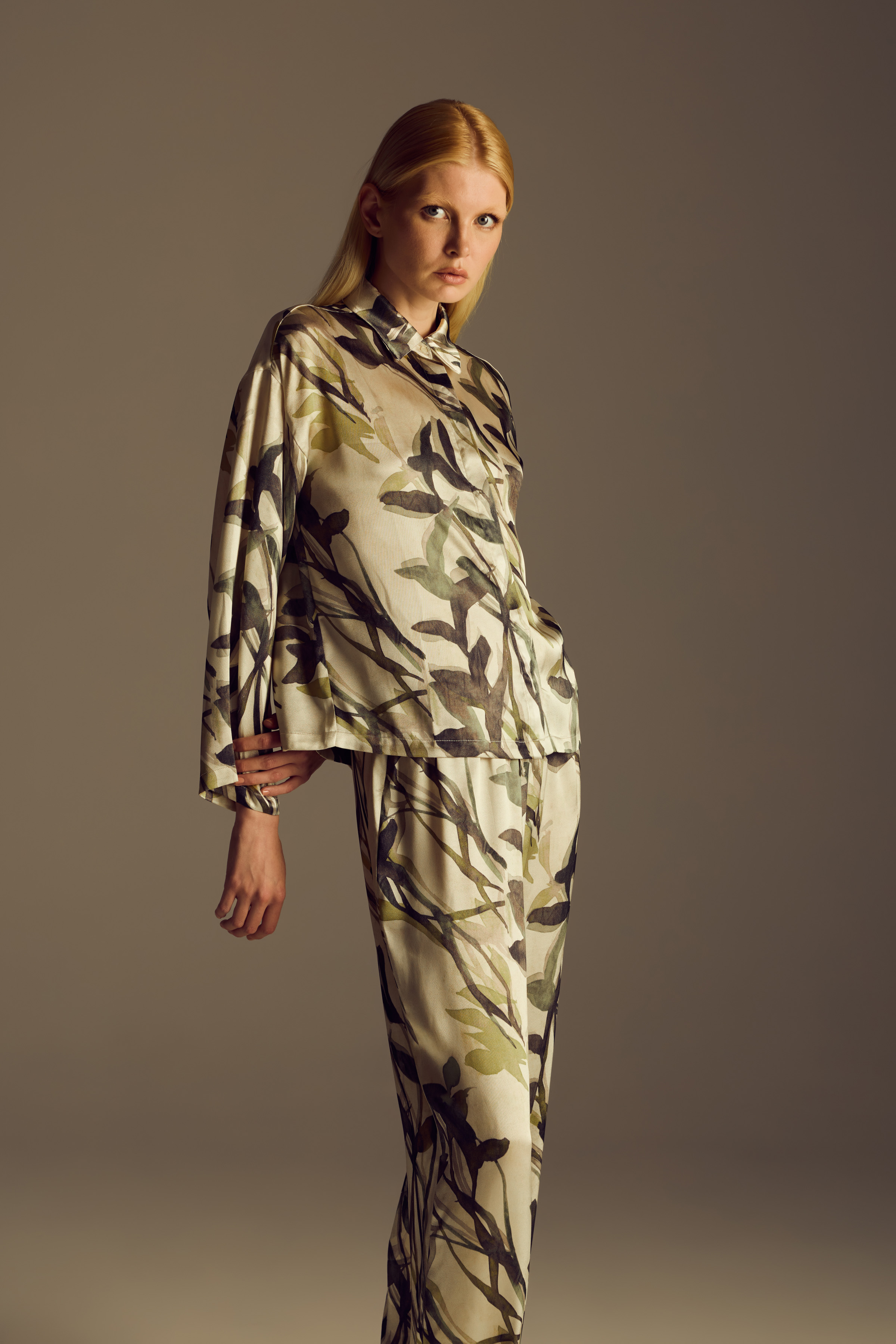 Kadın Vegan Dokuma Uzun Kollu Gömlek