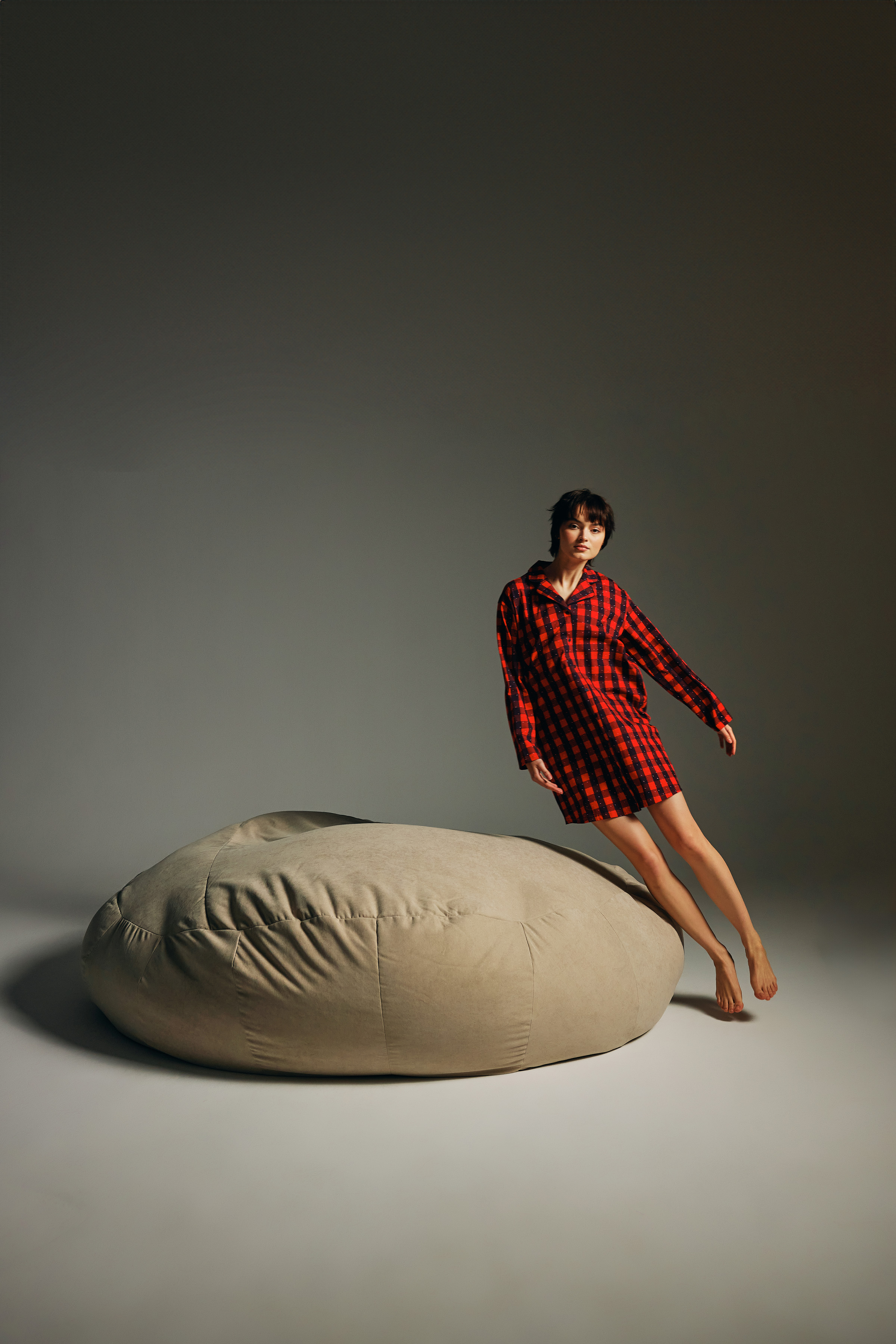 Kadın Pamuklu Uzun Kollu Gömlek Gecelik