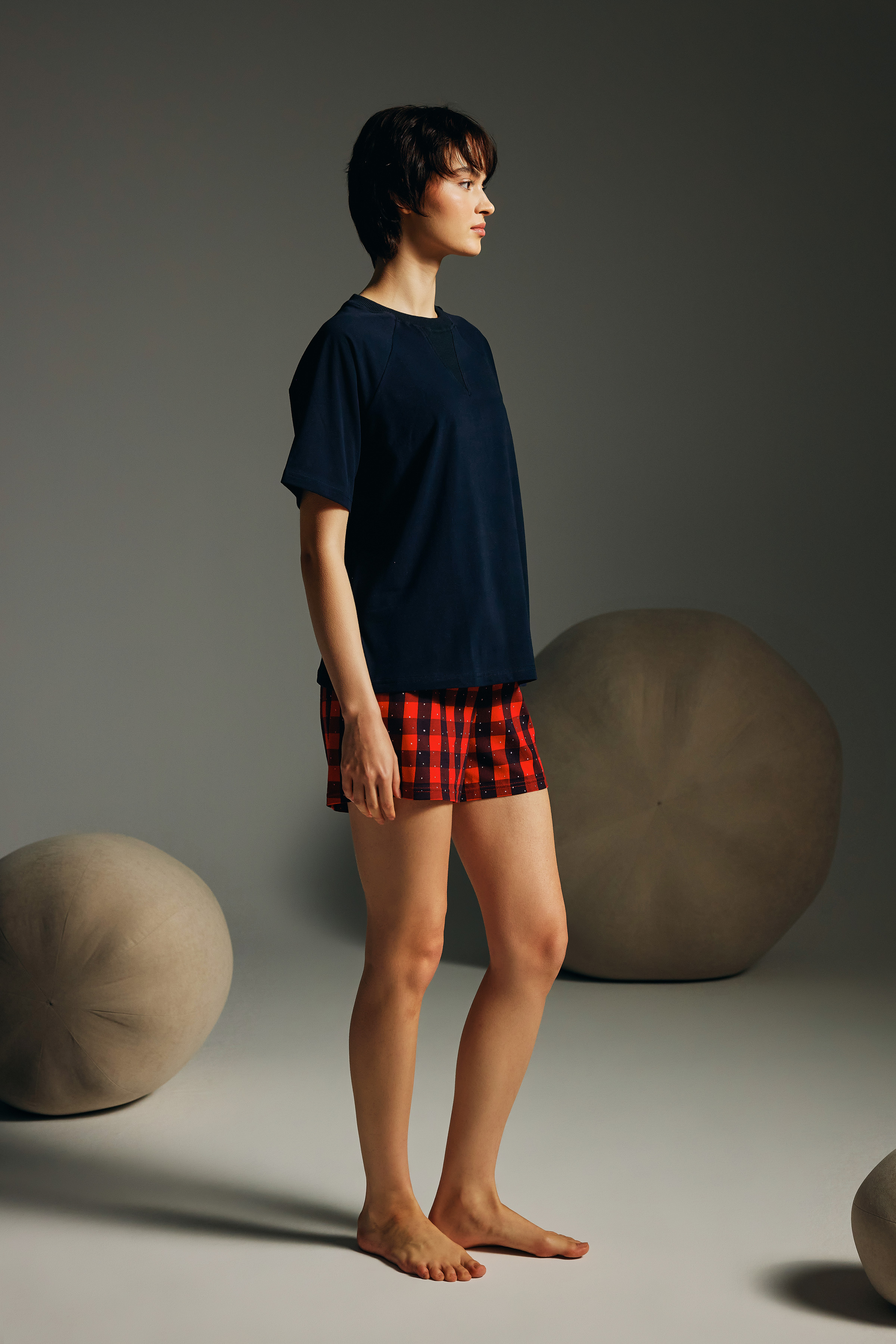 Kadın Pamuklu Şort Pijama Altı