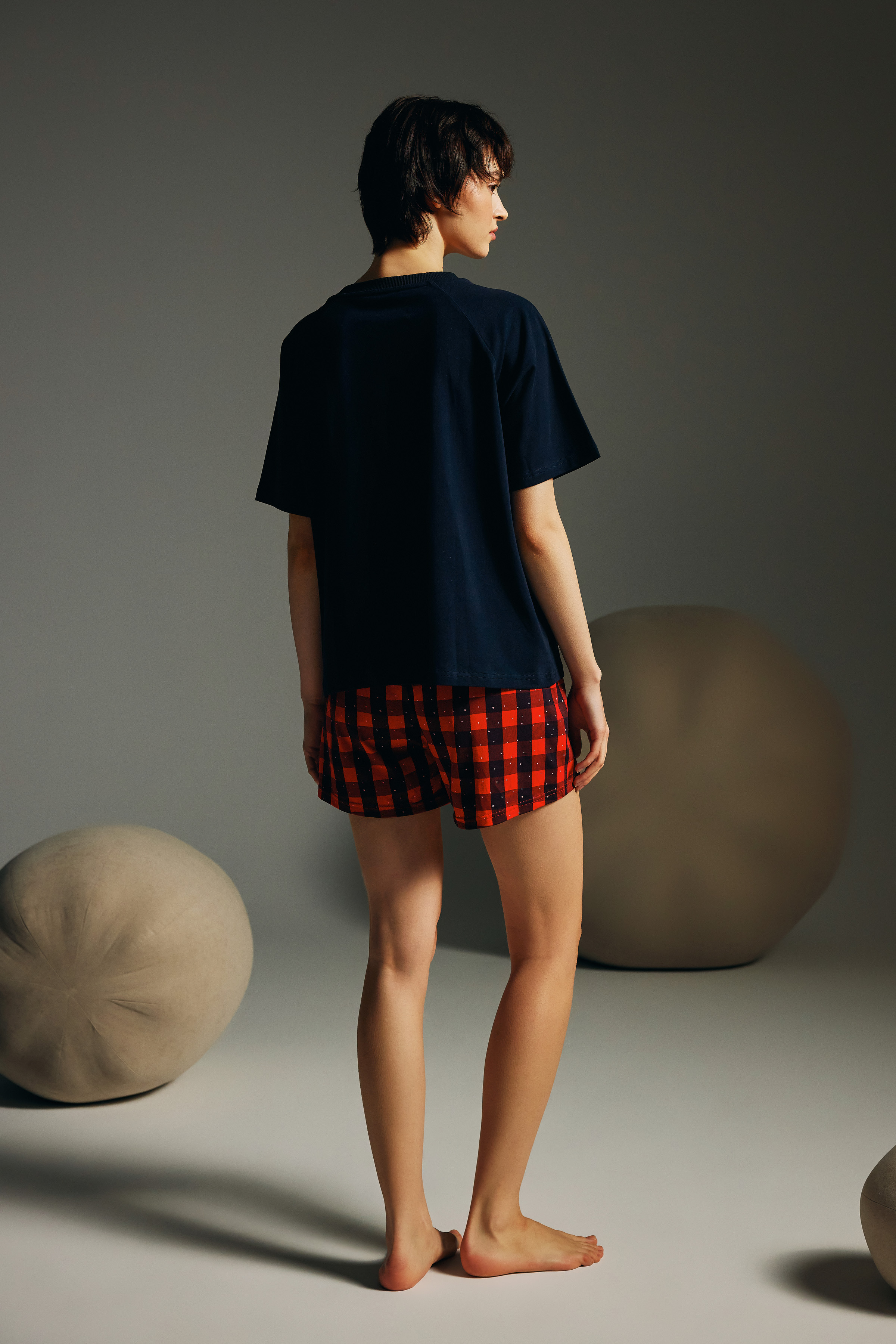 Kadın Pamuklu Şort Pijama Altı