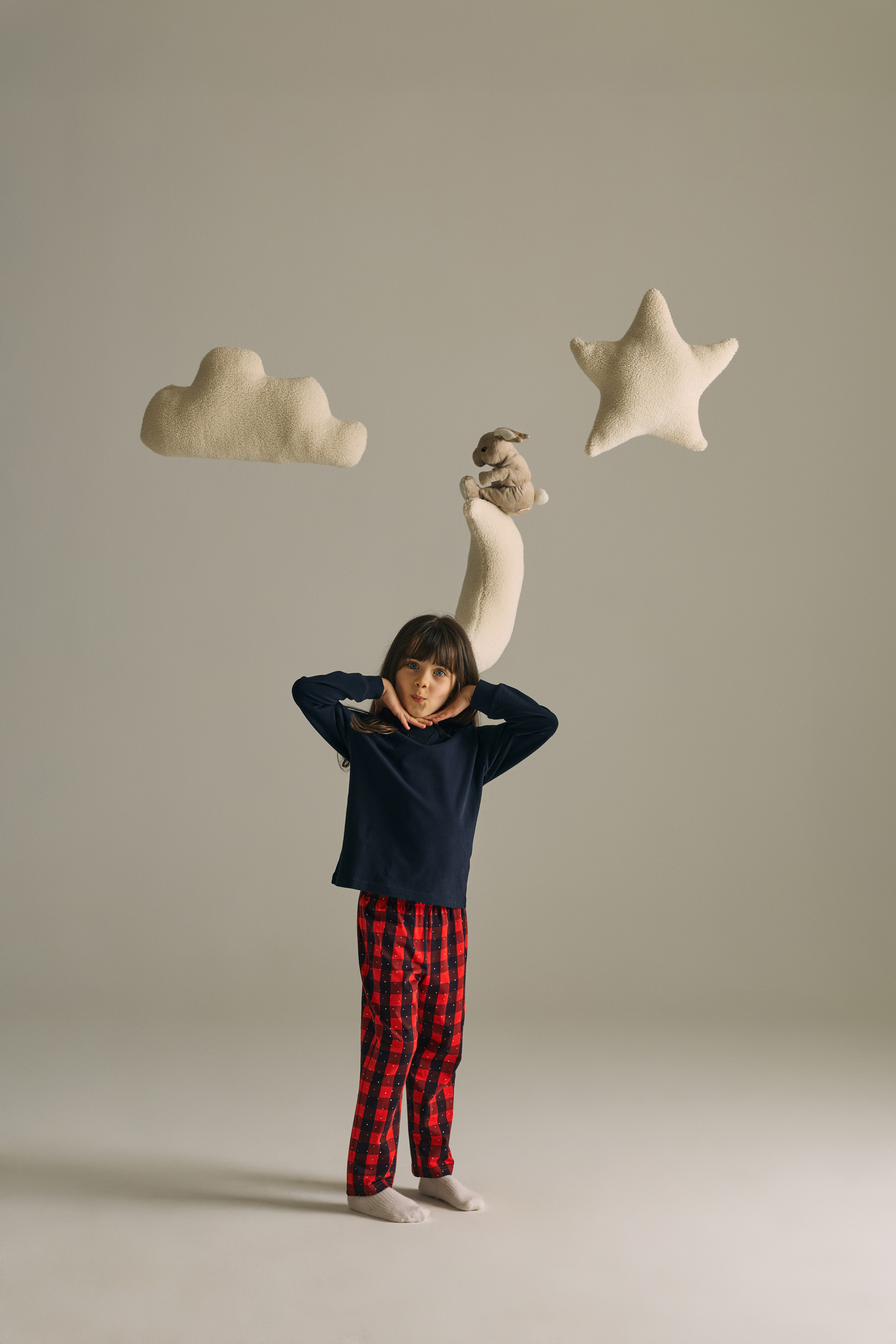 Unisex Çocuk Pamuklu Uzun Reglan Kollu Pijama Takımı