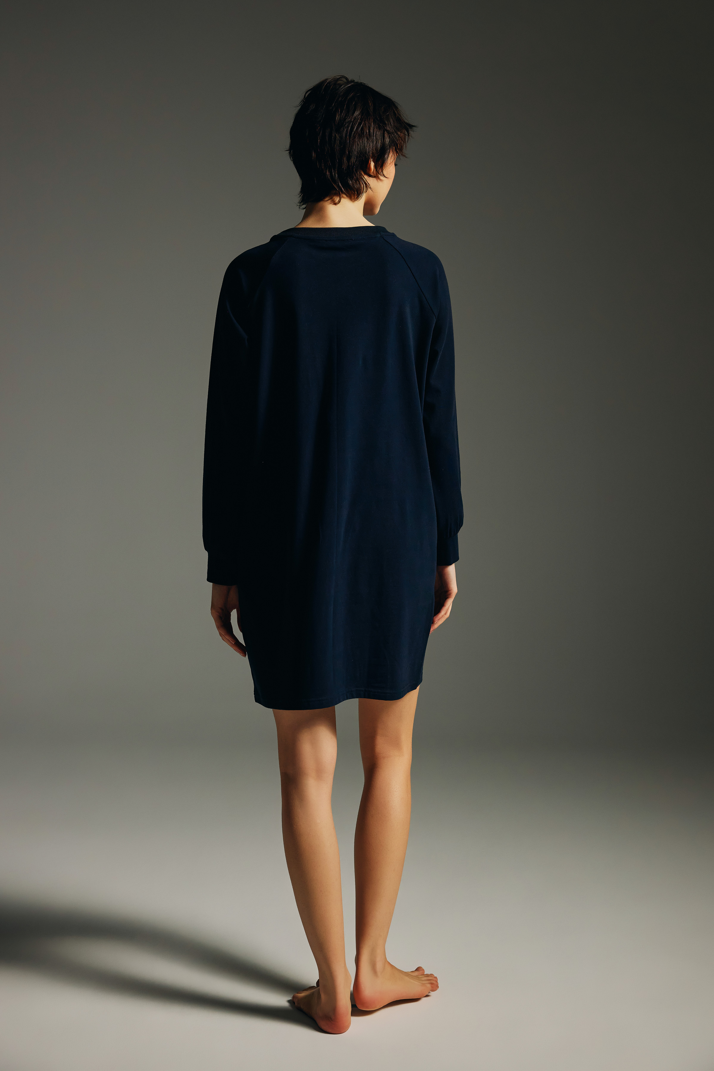 Kadın Pamuklu Reglan Uzun Kollu Gecelik