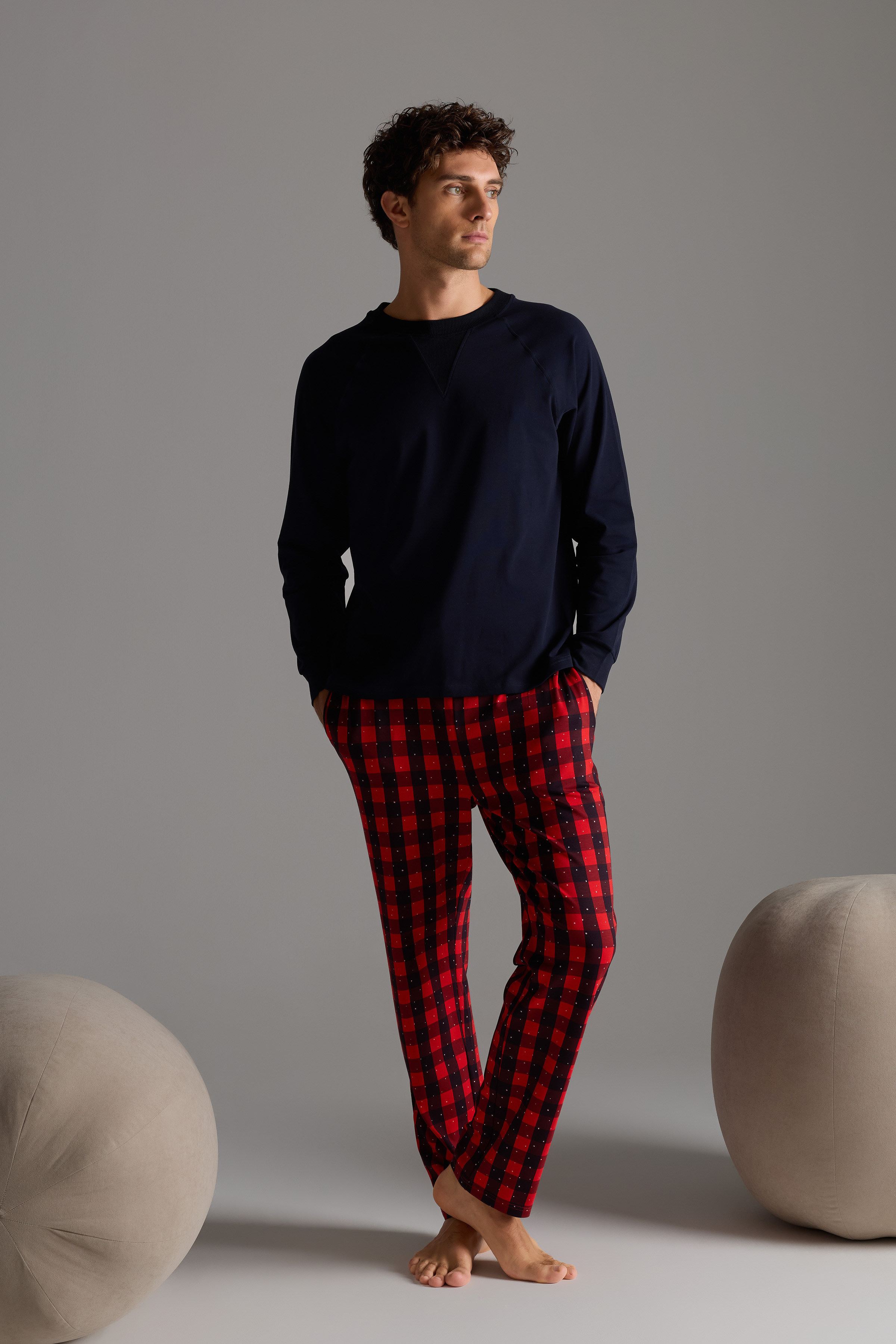 Erkek Pamuklu Cepli Uzun Pijama Altı