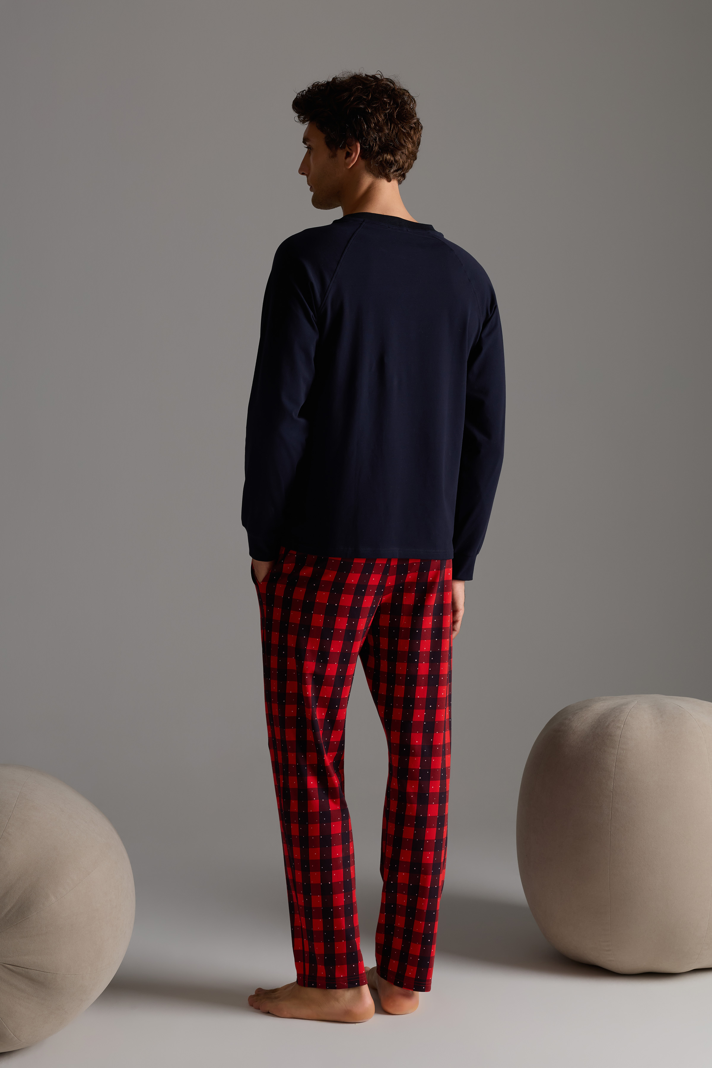 Erkek Pamuklu Uzun Reglan Kollu Pijama Takımı