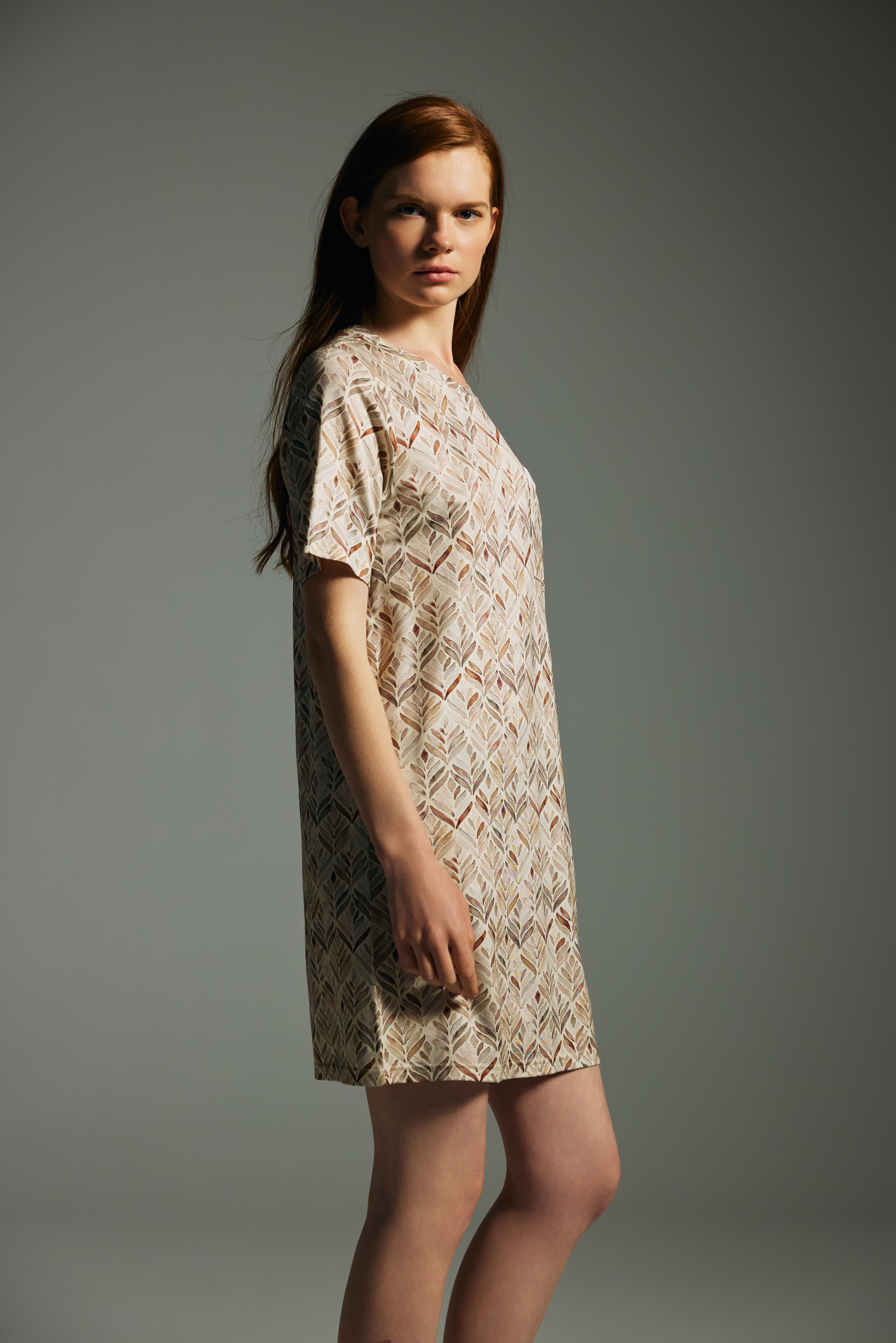 Kadın Viskon Kısa Kollu Cep Detaylı Gecelik